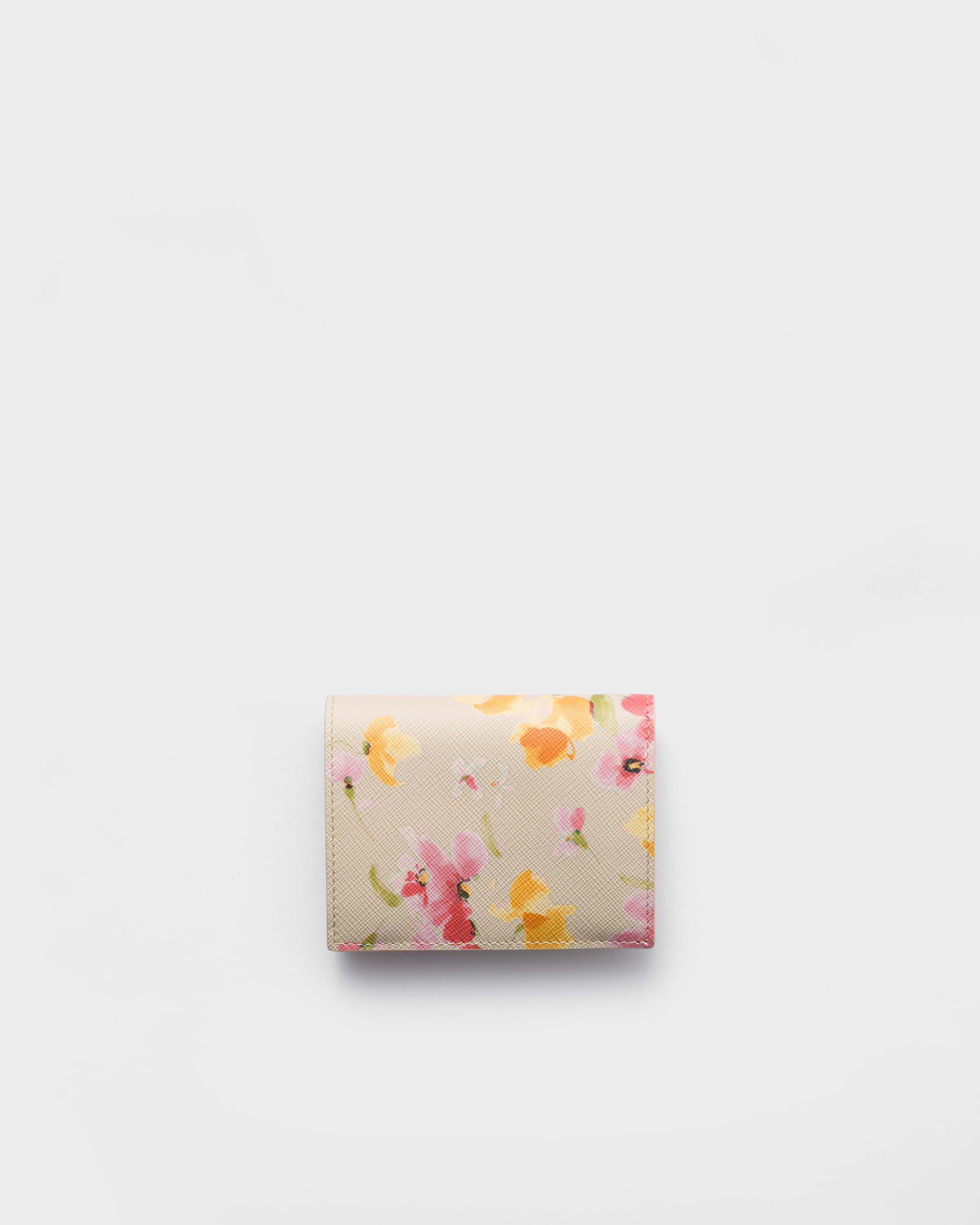 Small floral-print Saffiano leather wallet - 3
