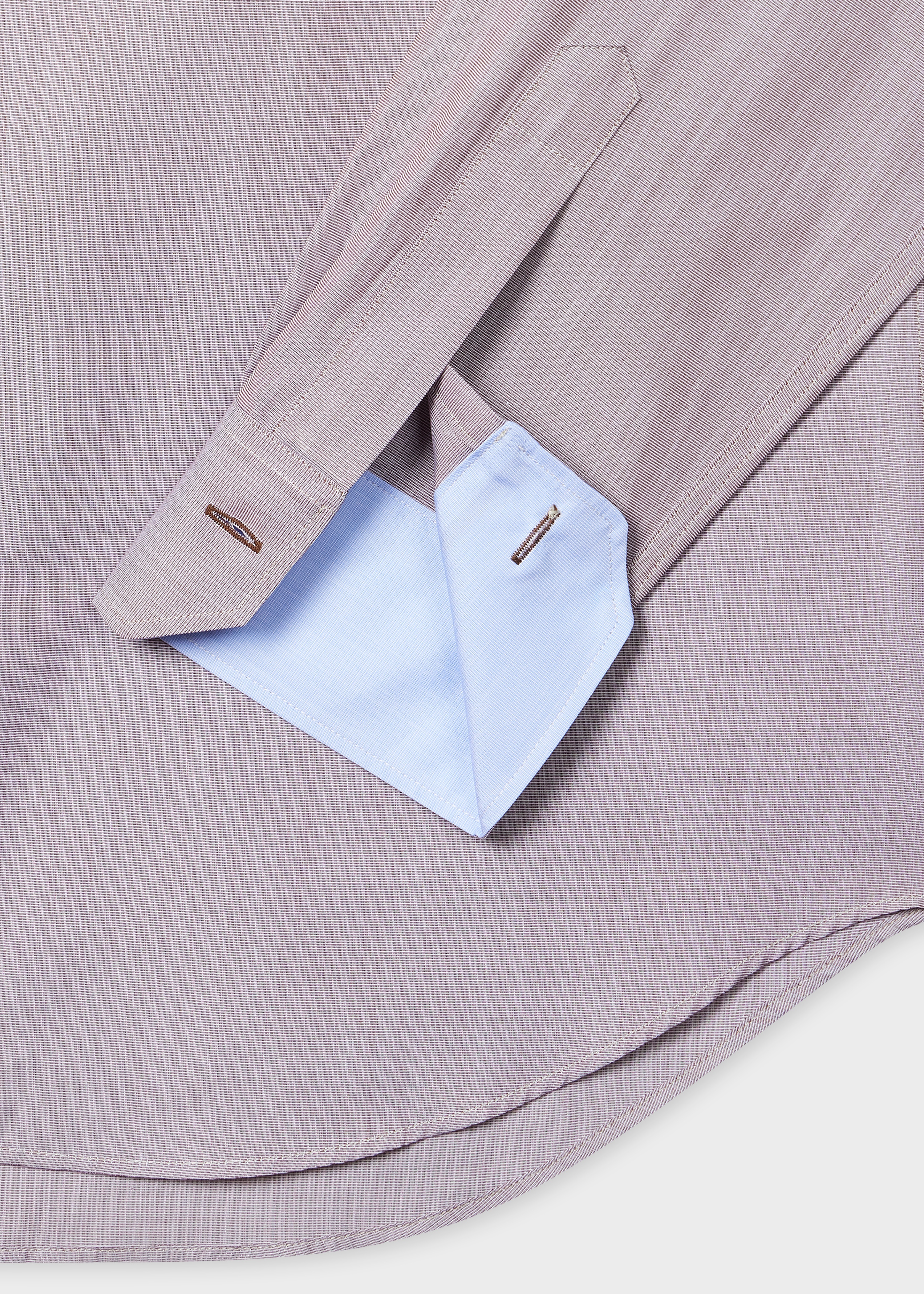 Tailored-Fit Light Brown End-On-End Cotton Shirt - 2