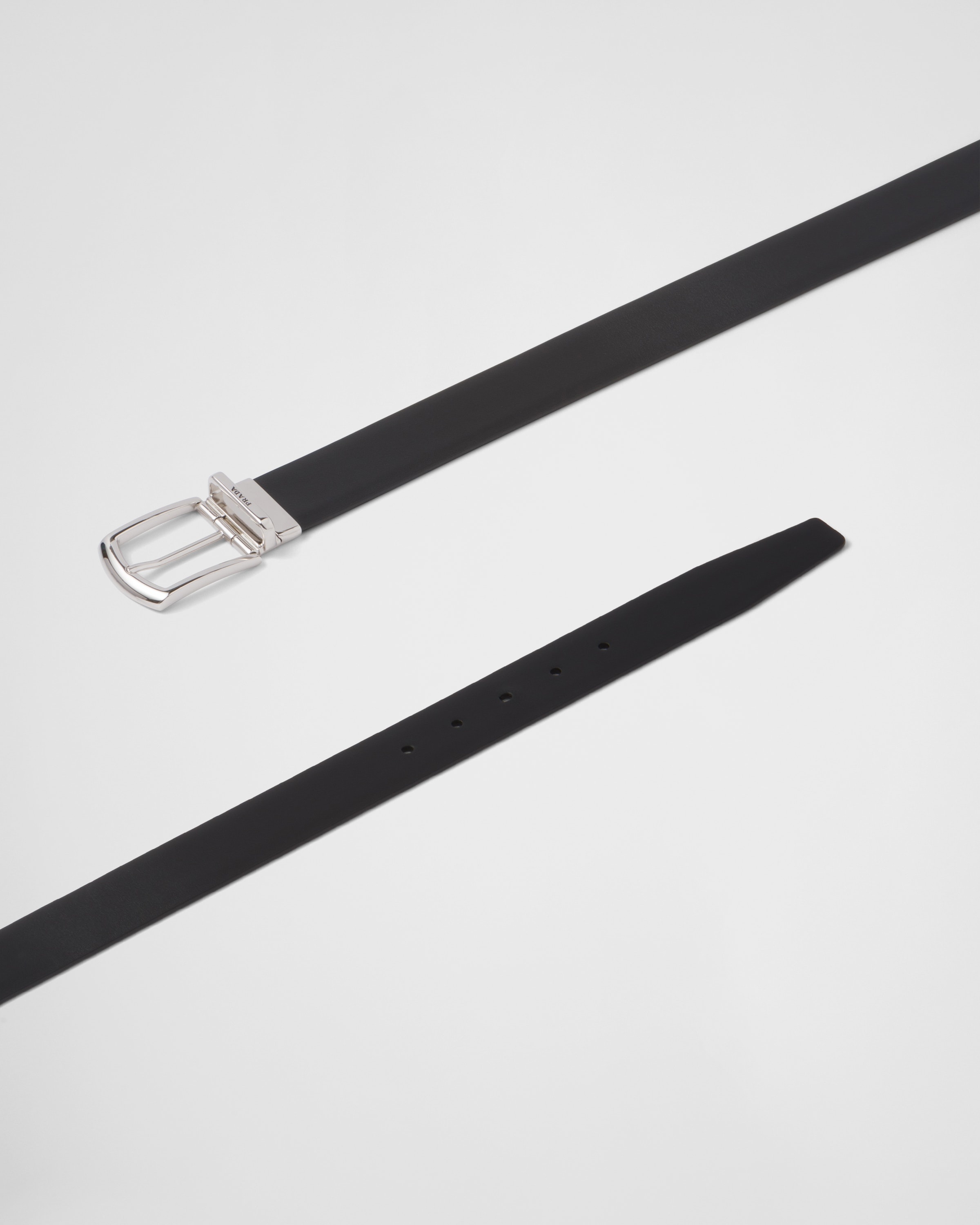 Reversible Saffiano and leather belt - 5