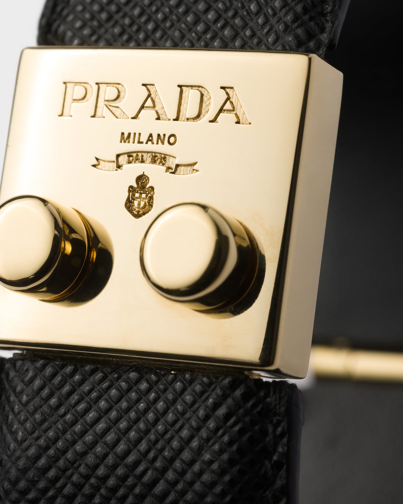 Prada Metal and Saffiano leather bracelet outlook