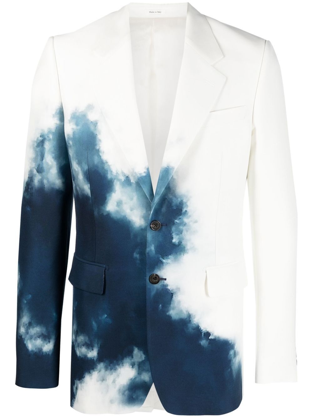 tie dye-print single-breasted blazer - 1