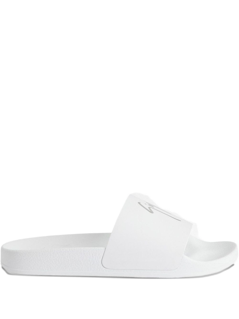 Brett logo-embellished leather slides 1