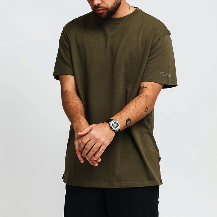 Men's Converse x Kim Jones Crossover Small Label Solid Color Sports Round Neck Short Sleeve Olive Gr - 3