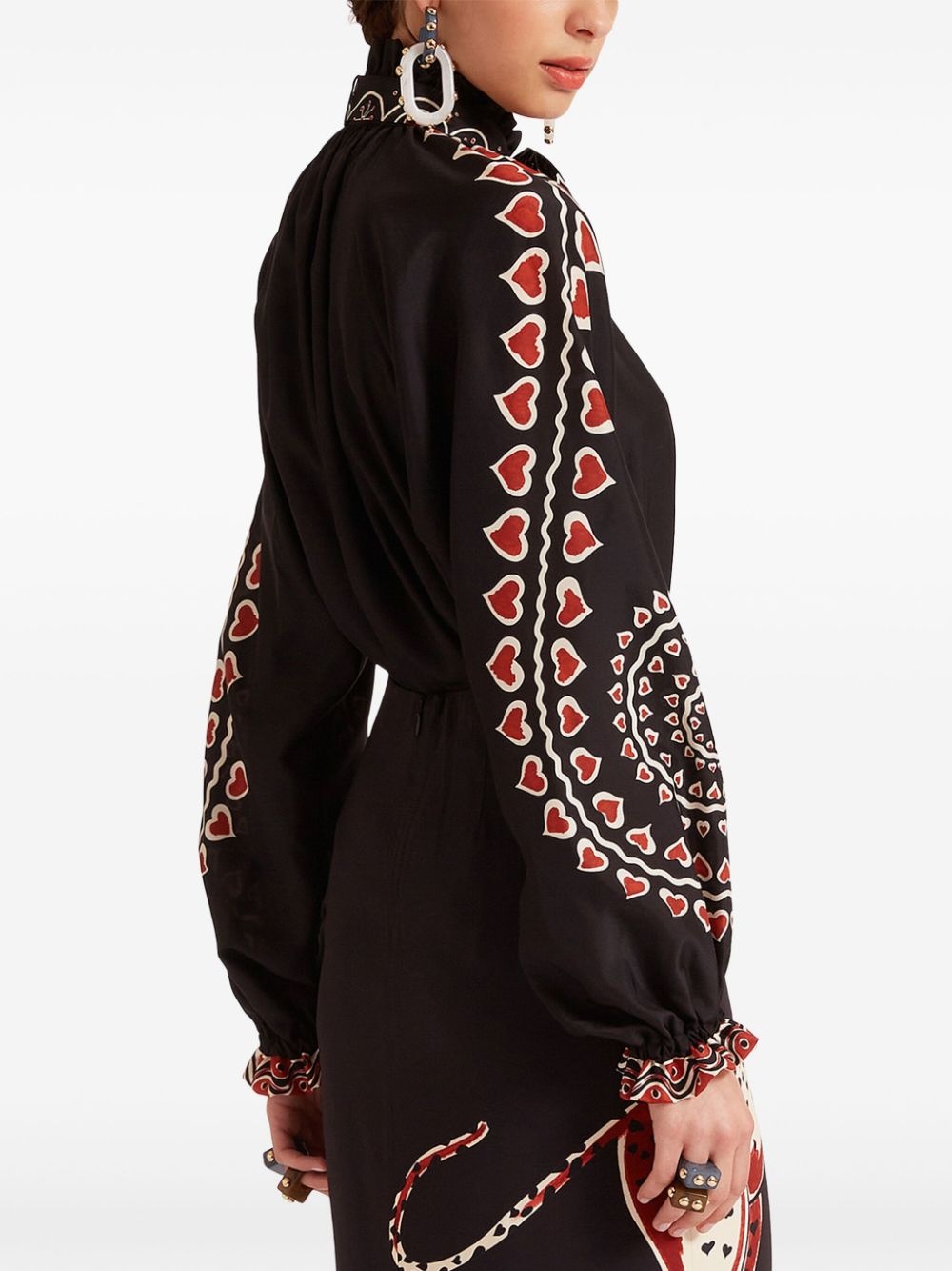 Cerere silk PlacÃ©e-print blouse - 2