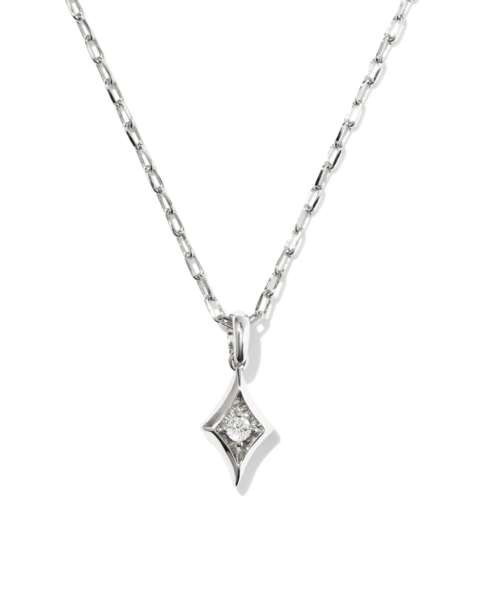 Kinsley Crystal Silver Short Pendant Necklace - 1