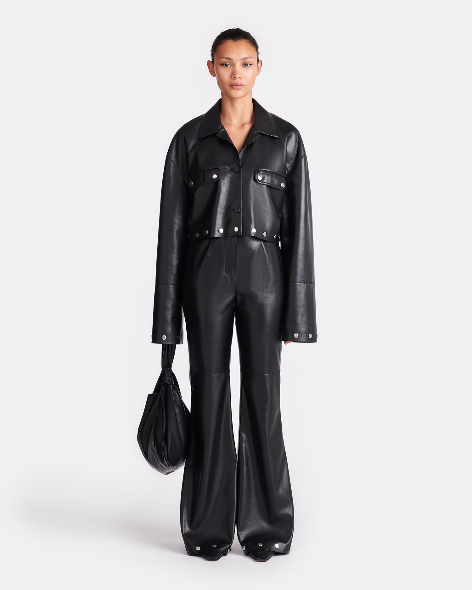 Studded Okobor™ Alt-Leather Pants - 2