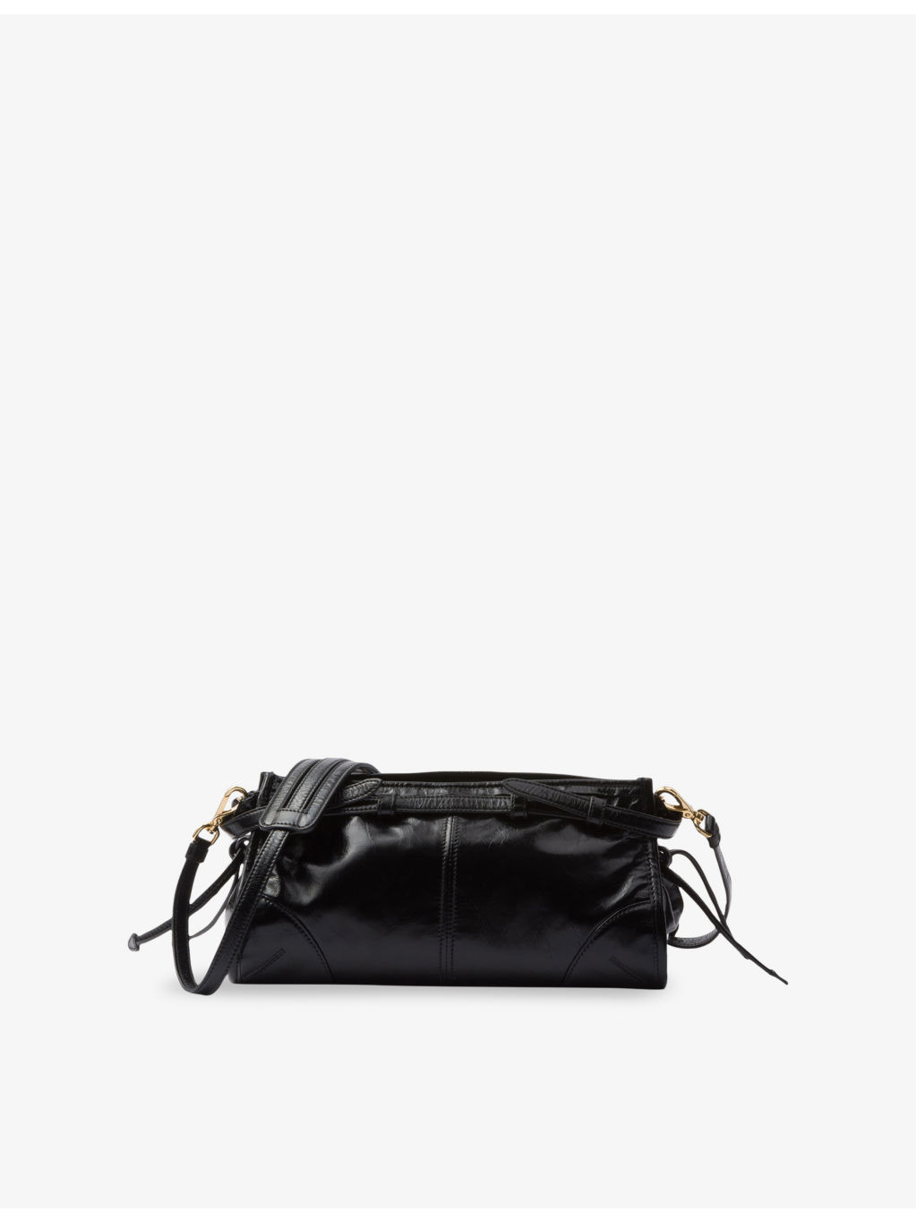 Brand-plaque small leather shoulder bag - 5