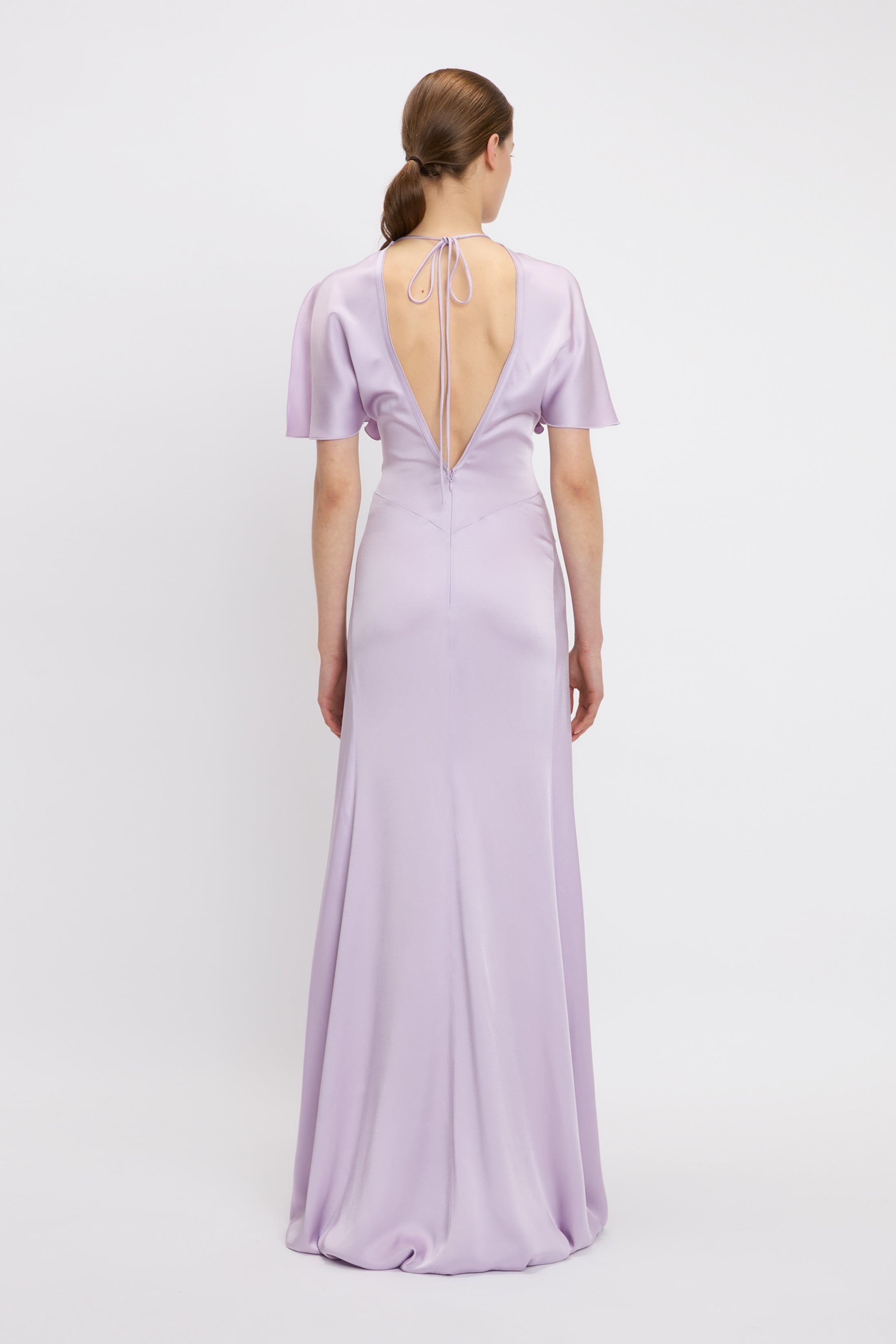 Gathered Waist Floor-Length Dress In Petunia - 4
