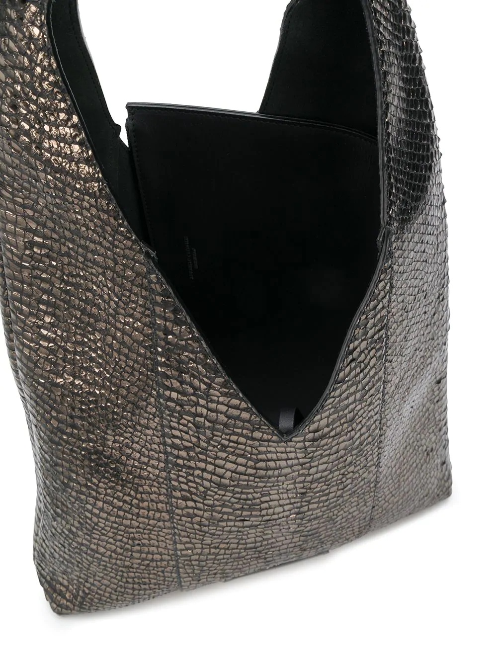 crocodile-effect hobo bag - 5