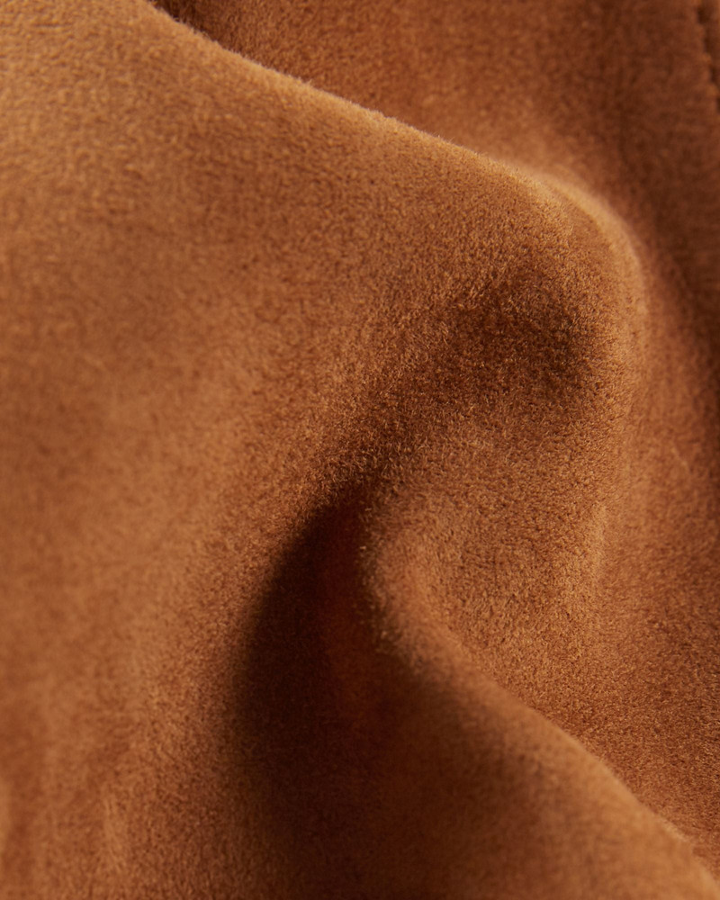 Loose fit leather suede overshirt 7