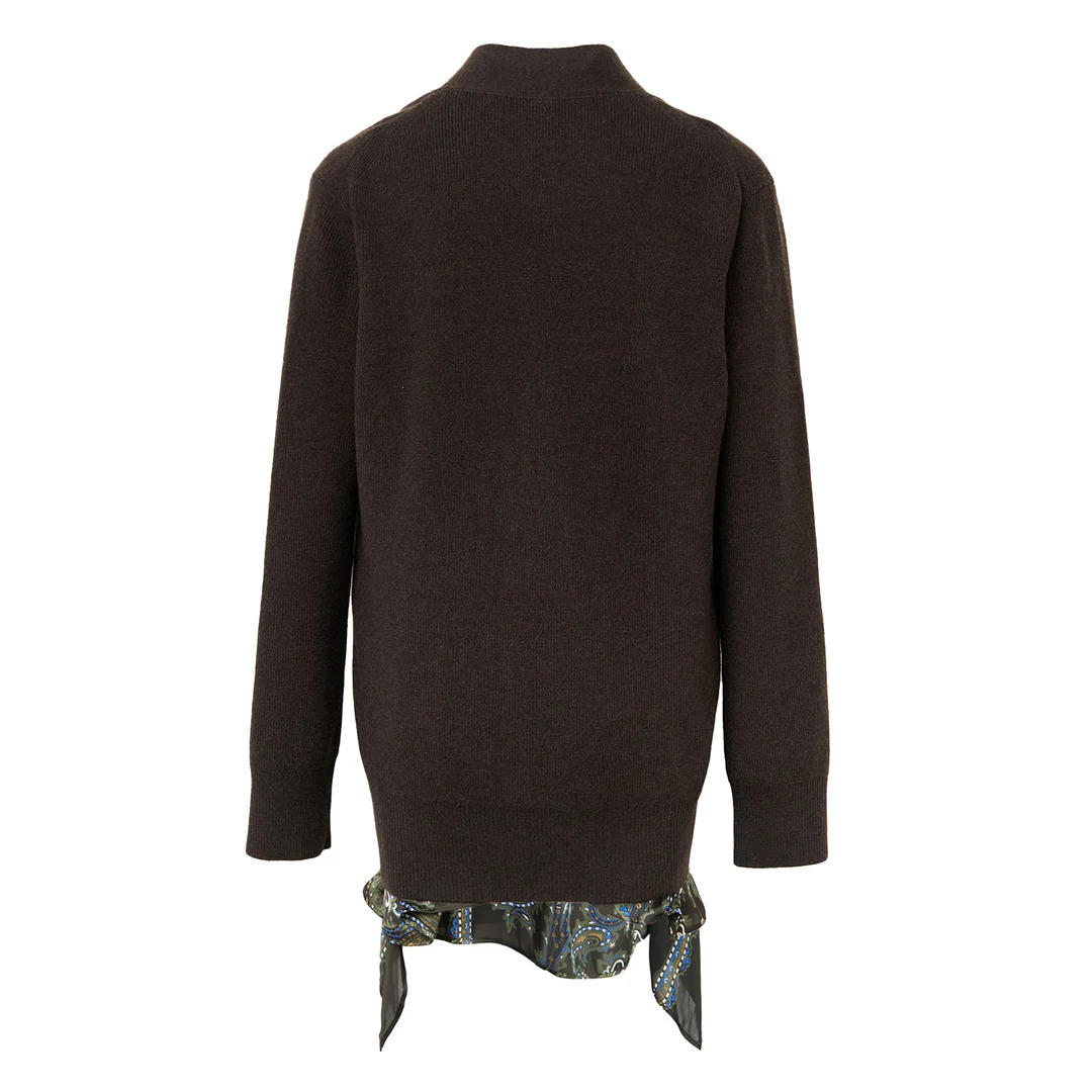 Paisley Print x Wool Knit Cardigan - 2