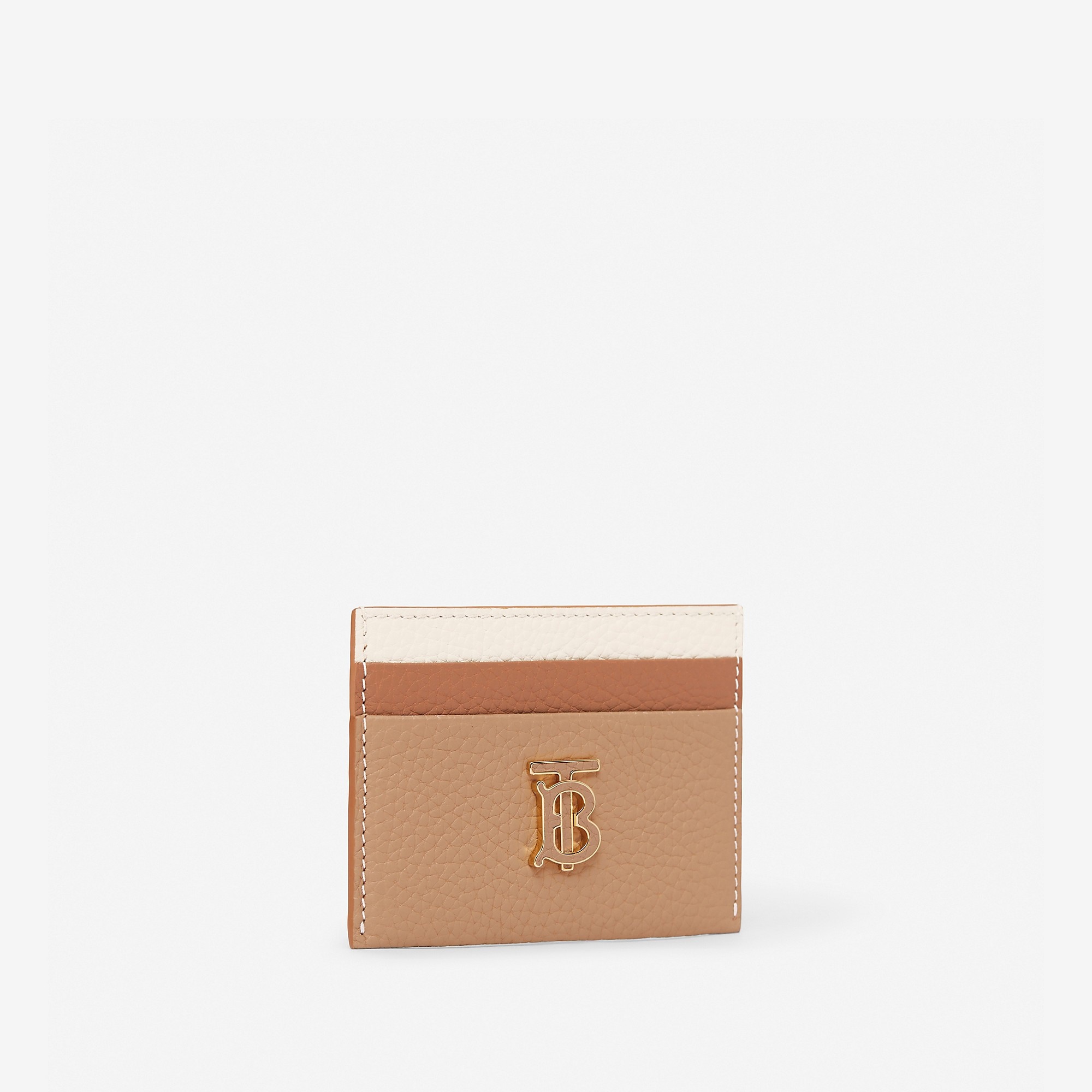 Tri-tone Grainy Leather TB Card Case - 4