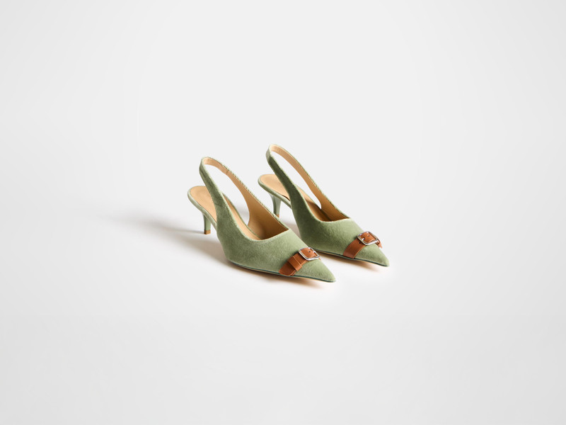 JW Anderson WOMENS BUCKLE SLING-BACK IN ARTICHOKE outlook