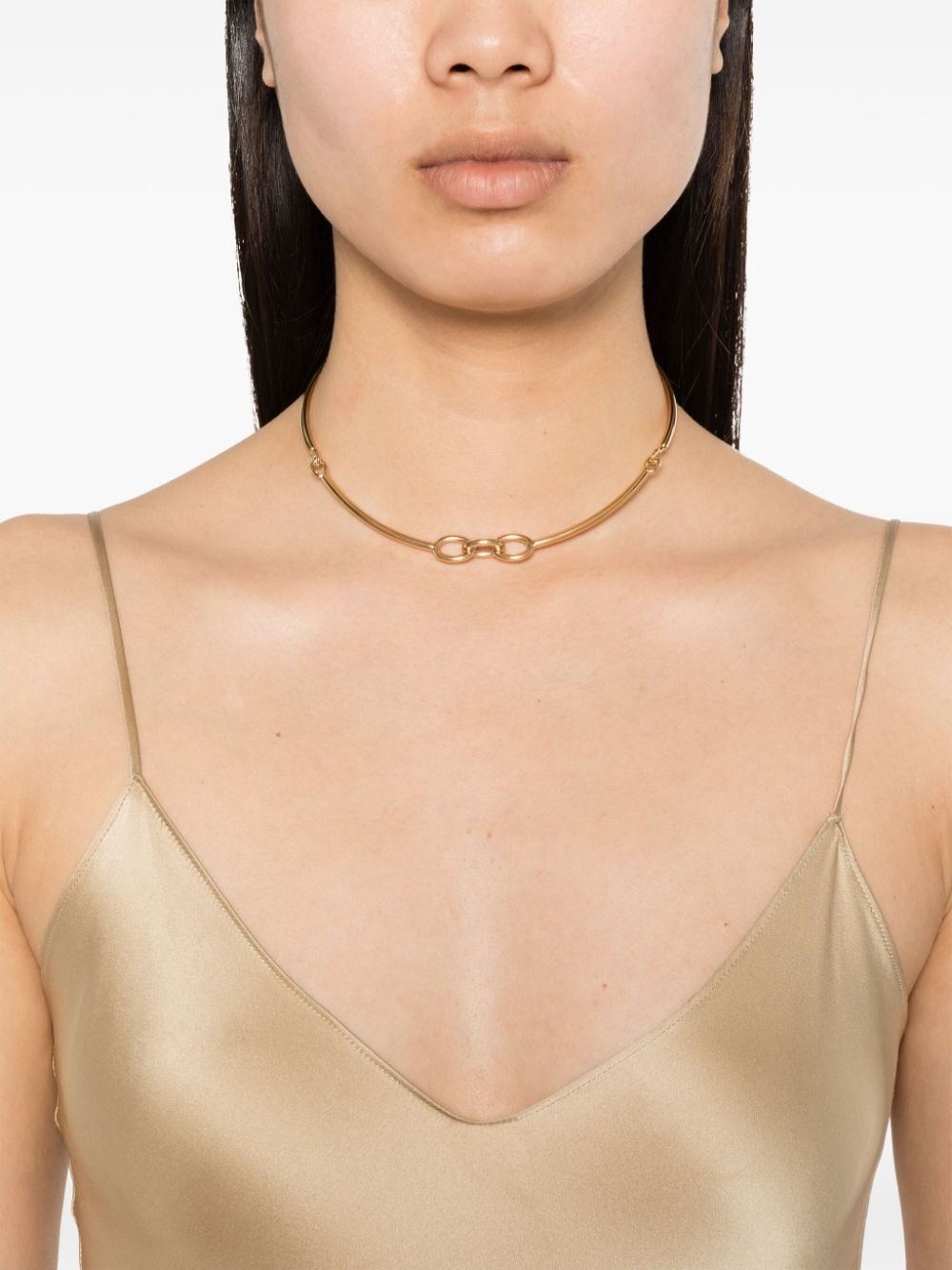 brass choker necklace - 2