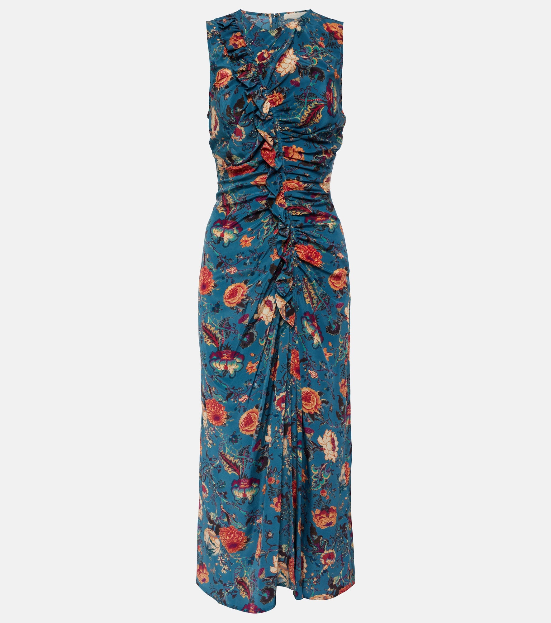 Lorna floral silk midi dress - 1