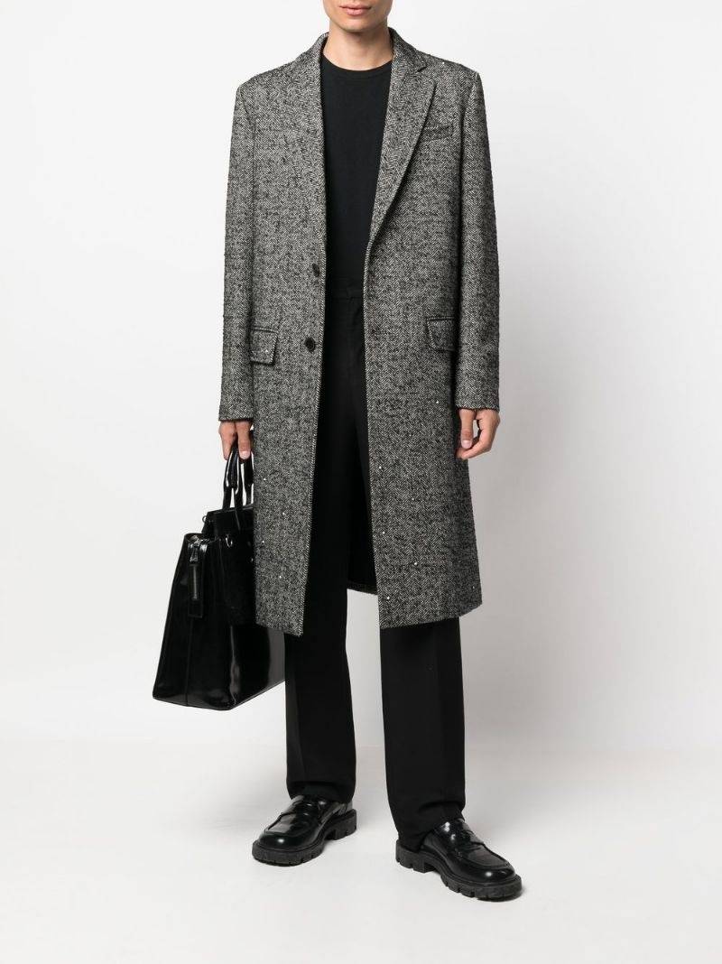 Valentino herringbone single-breasted coat outlook