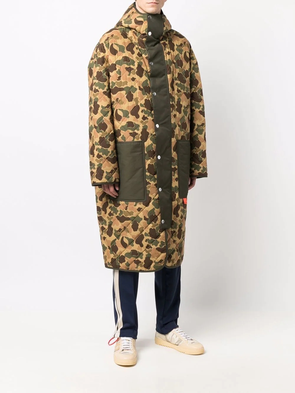 camouflage-print hooded coat - 3