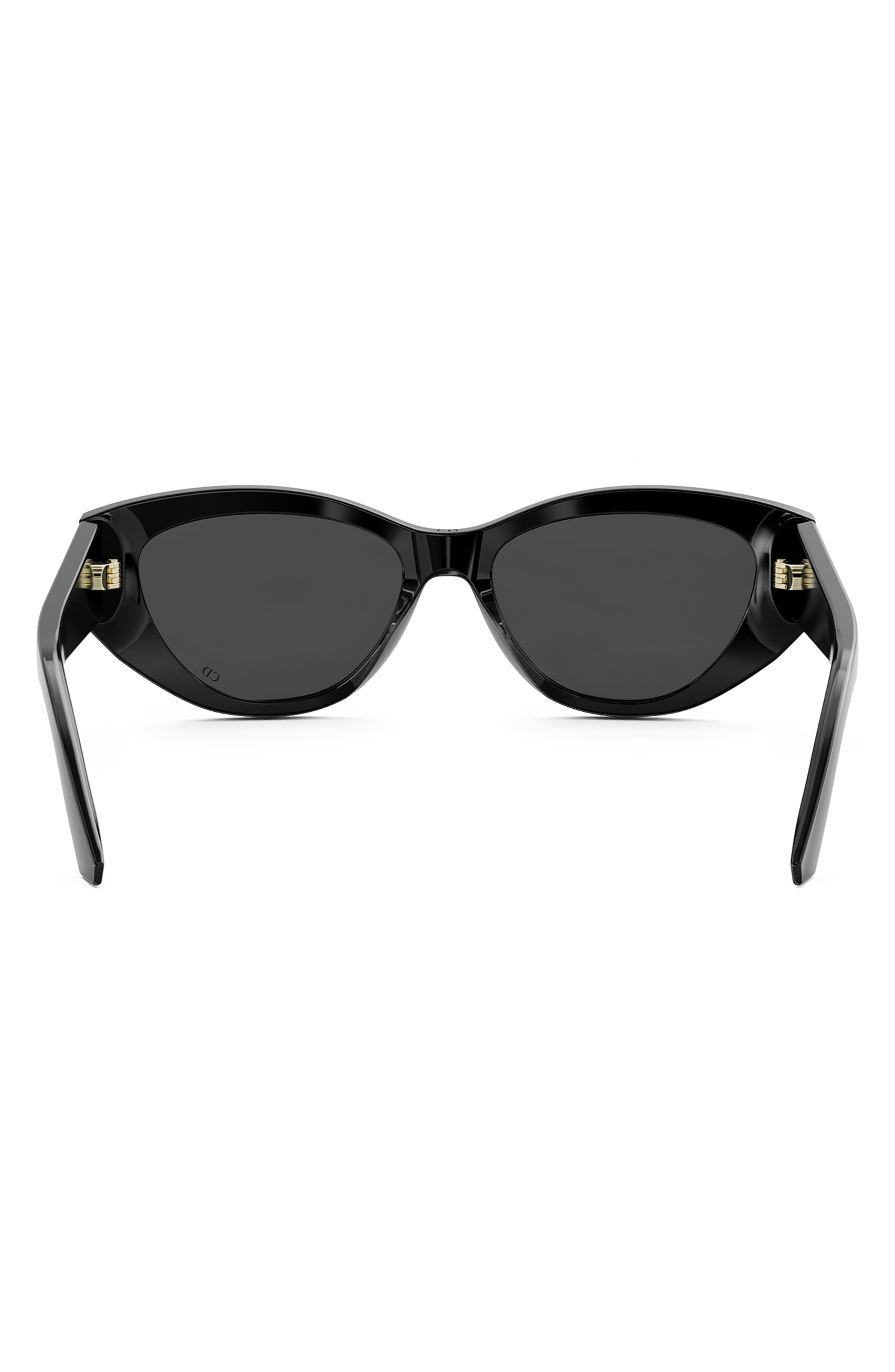 'DiorGlow B1I 53mm Cat Eye Sunglasses in Shiny Black /Smoke at Nordstrom - 5