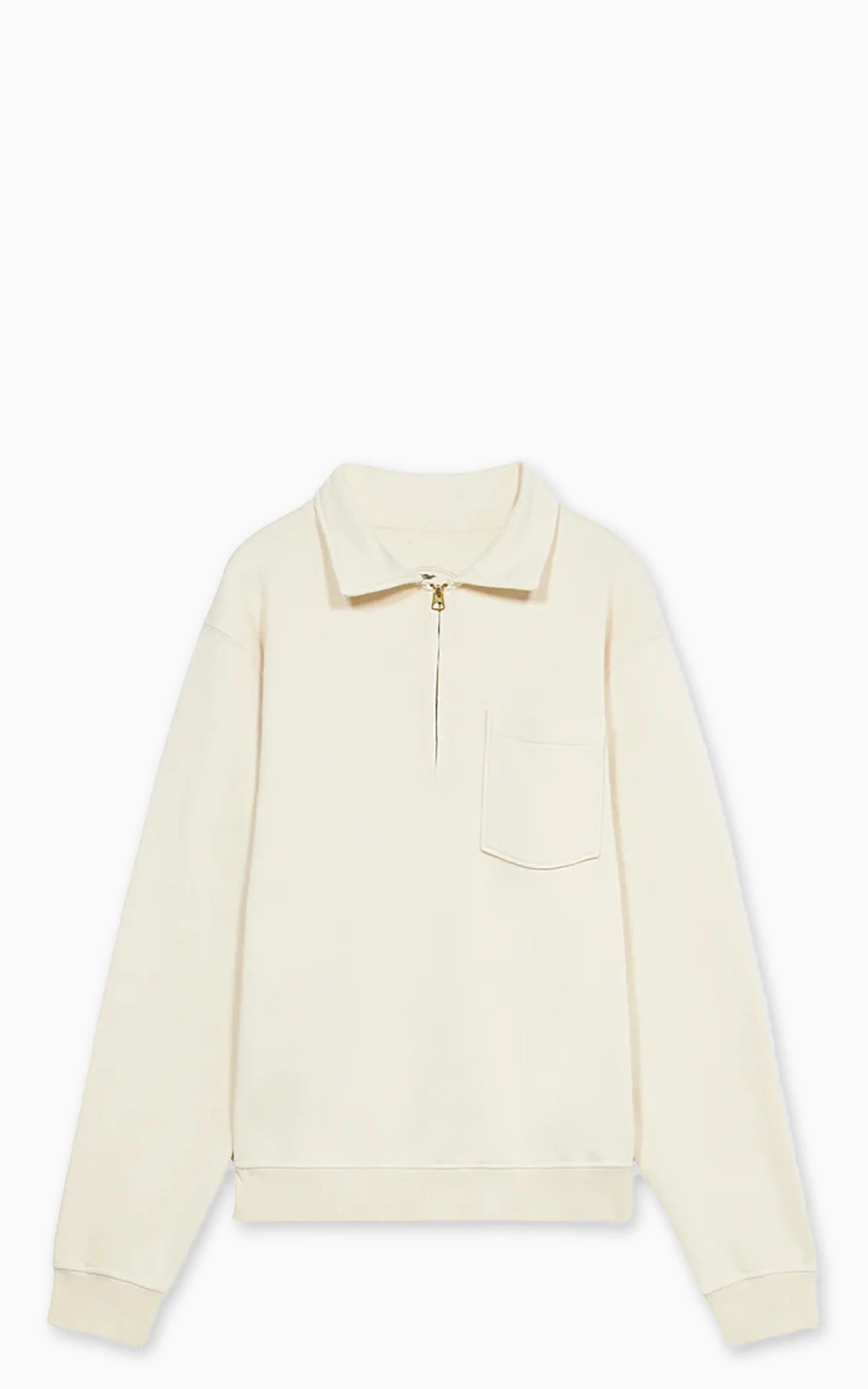 FORTELA YALE FLEECE JERSEY QUARTER ZIP SWEATSHIRT OFF WHITE - 1