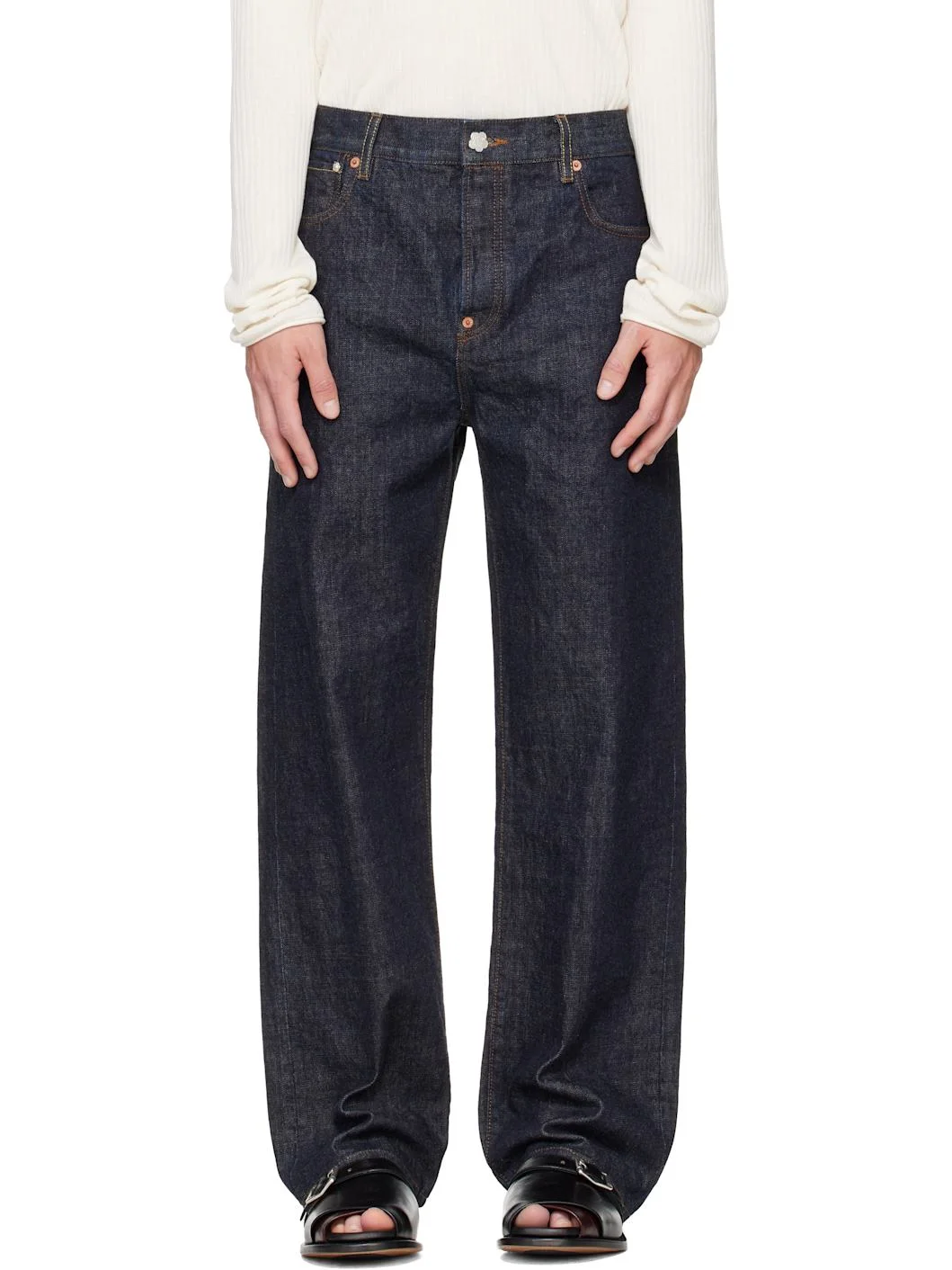 Navy Kenzo Paris 'KENZO Tulip' Straight Fit Jeans - 1