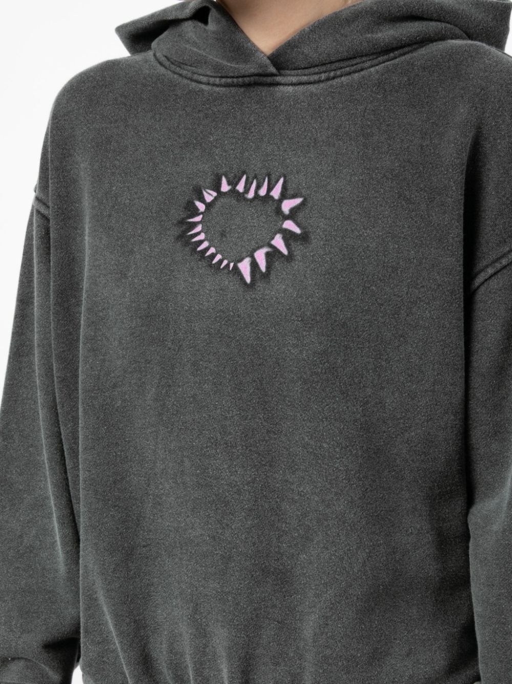 graphic-print cotton hoodie - 5