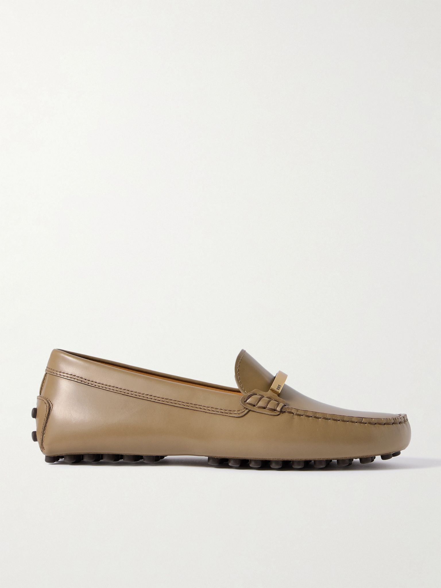 Gommino embellished leather loafers Beige - 1
