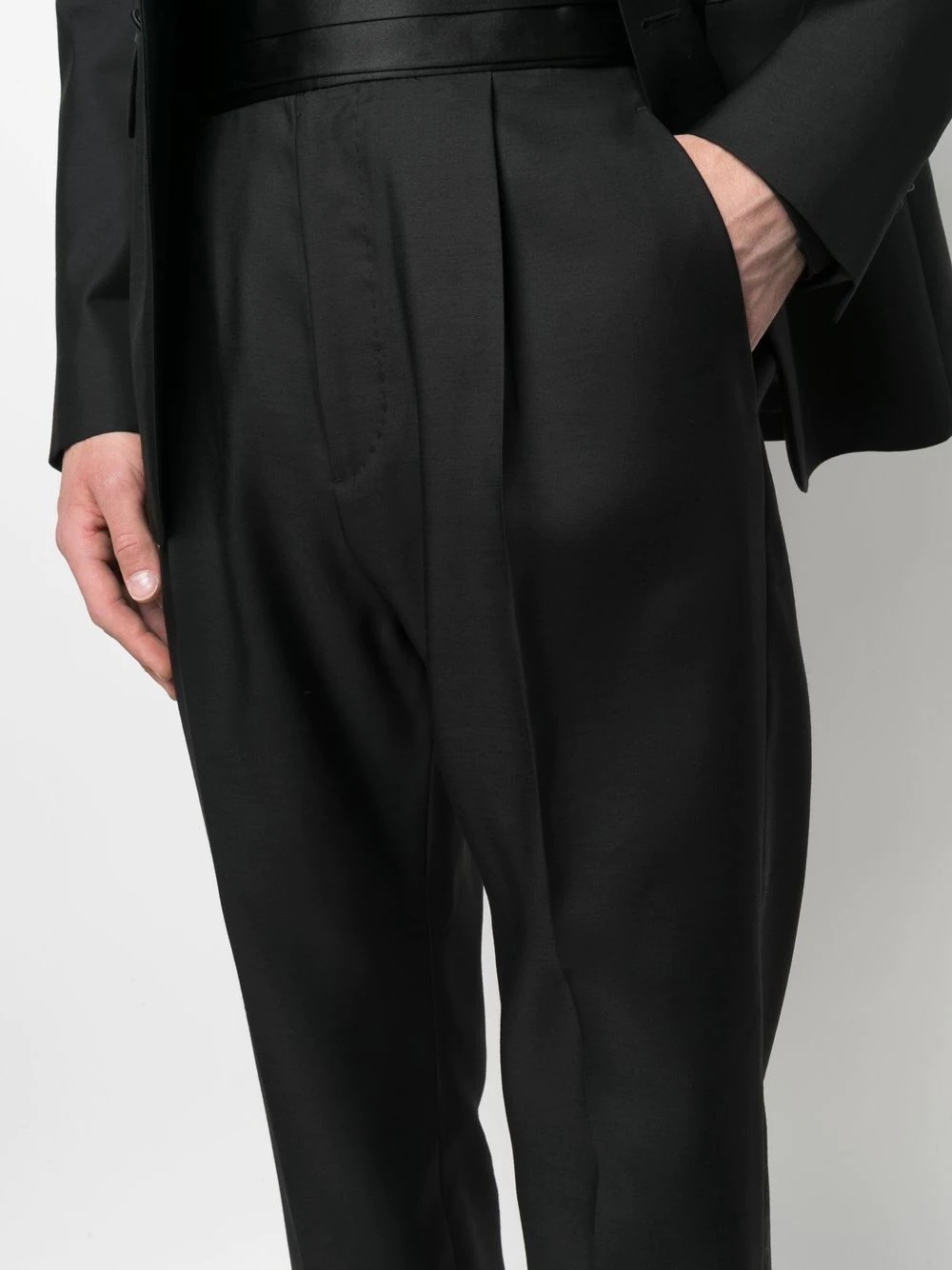 high-waisted tailored tuxedo trousers - 5