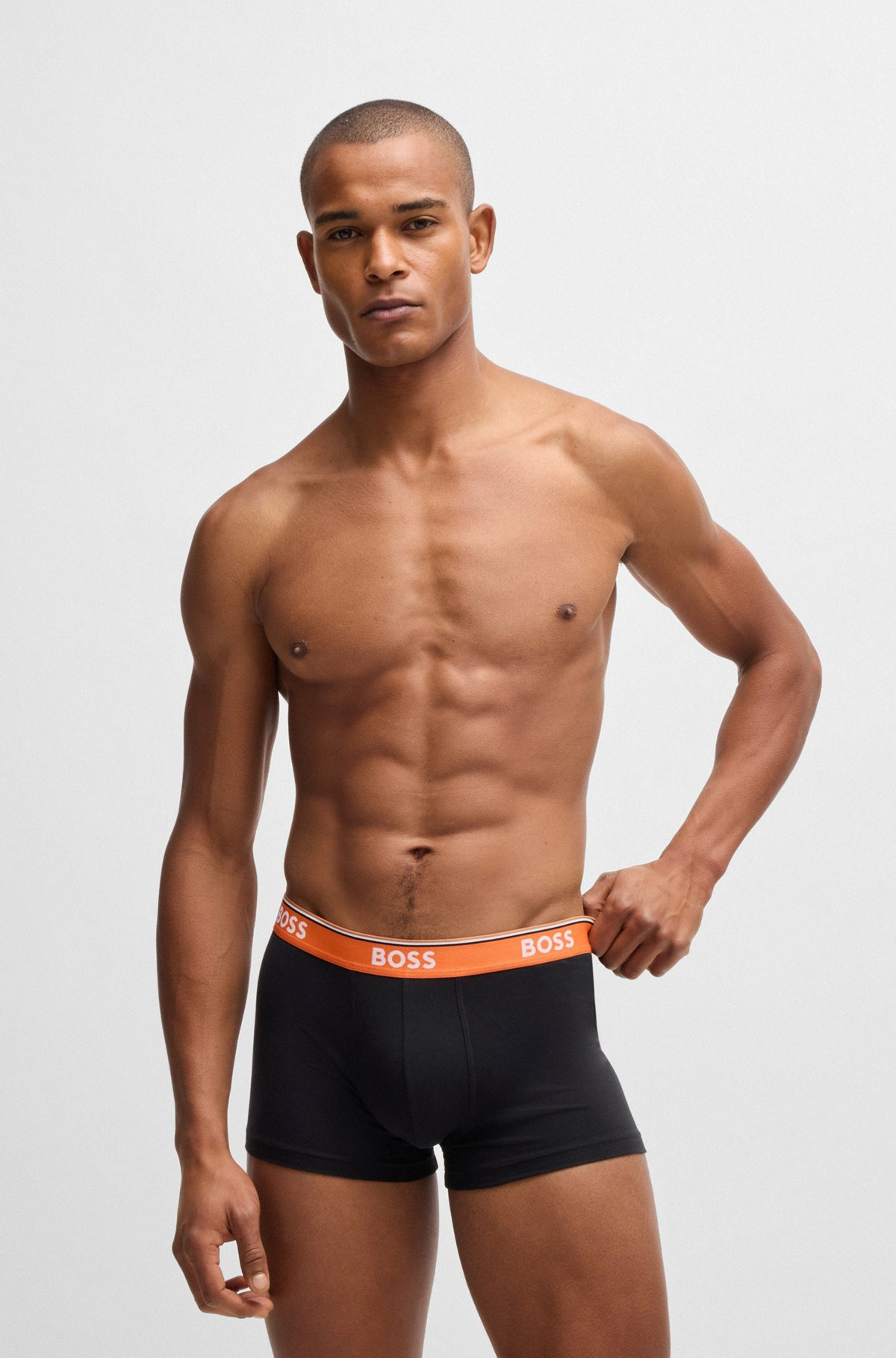 THREE-PACK OF STRETCH-COTTON TRUNKS WITH LOGO WAISTBANDS - 2