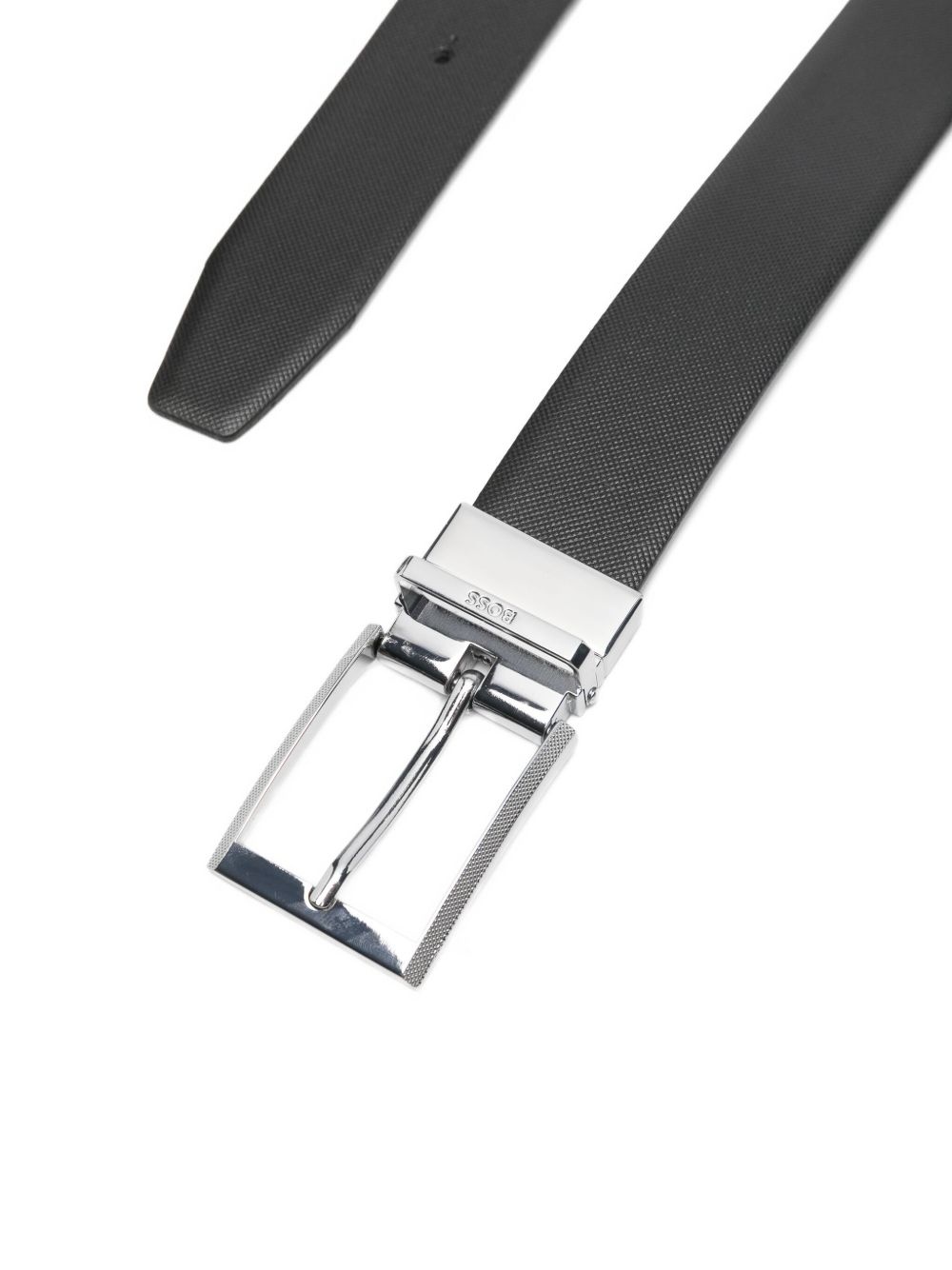 leather silver-buckle belt - 2