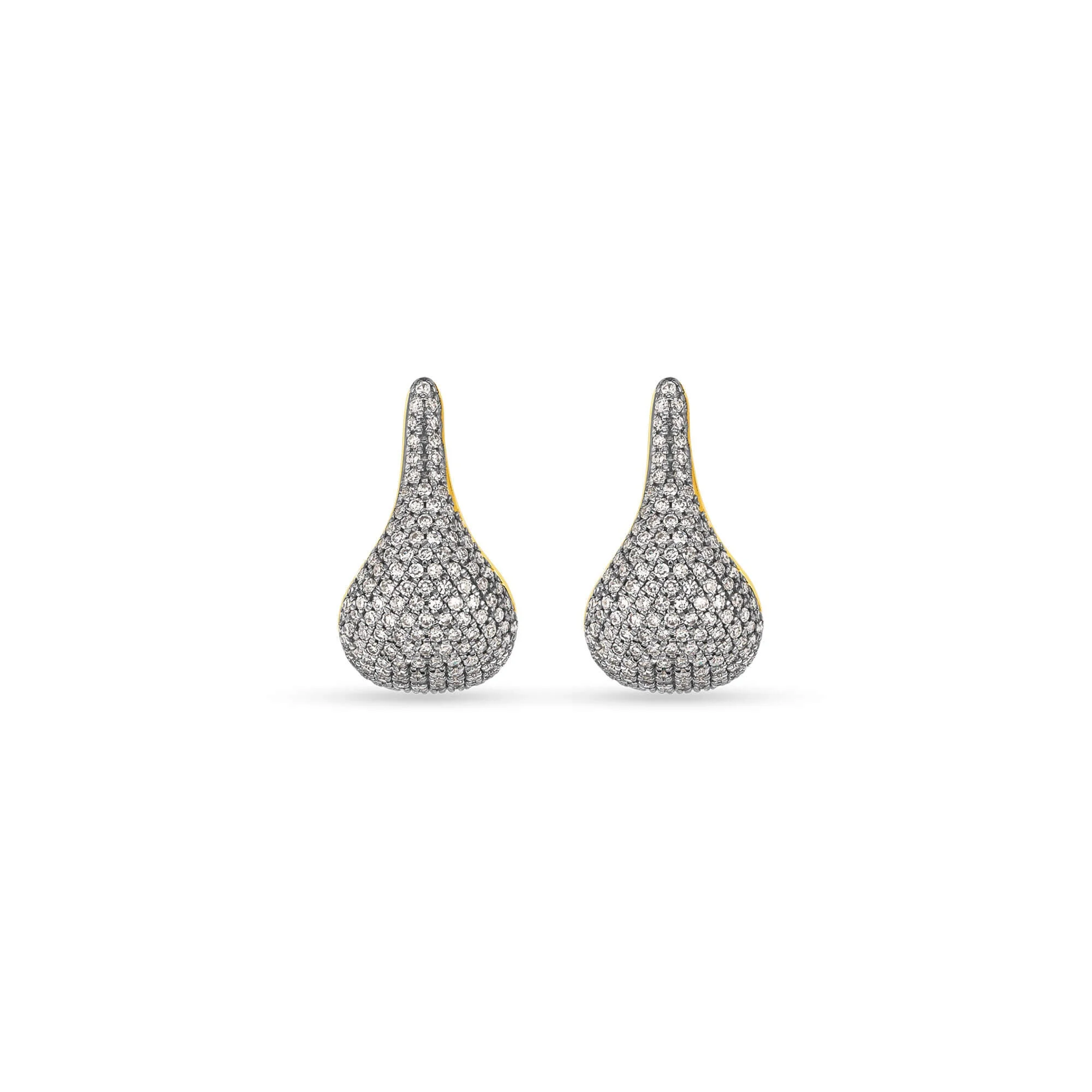 Pave Diamond Droplet Studs - 1