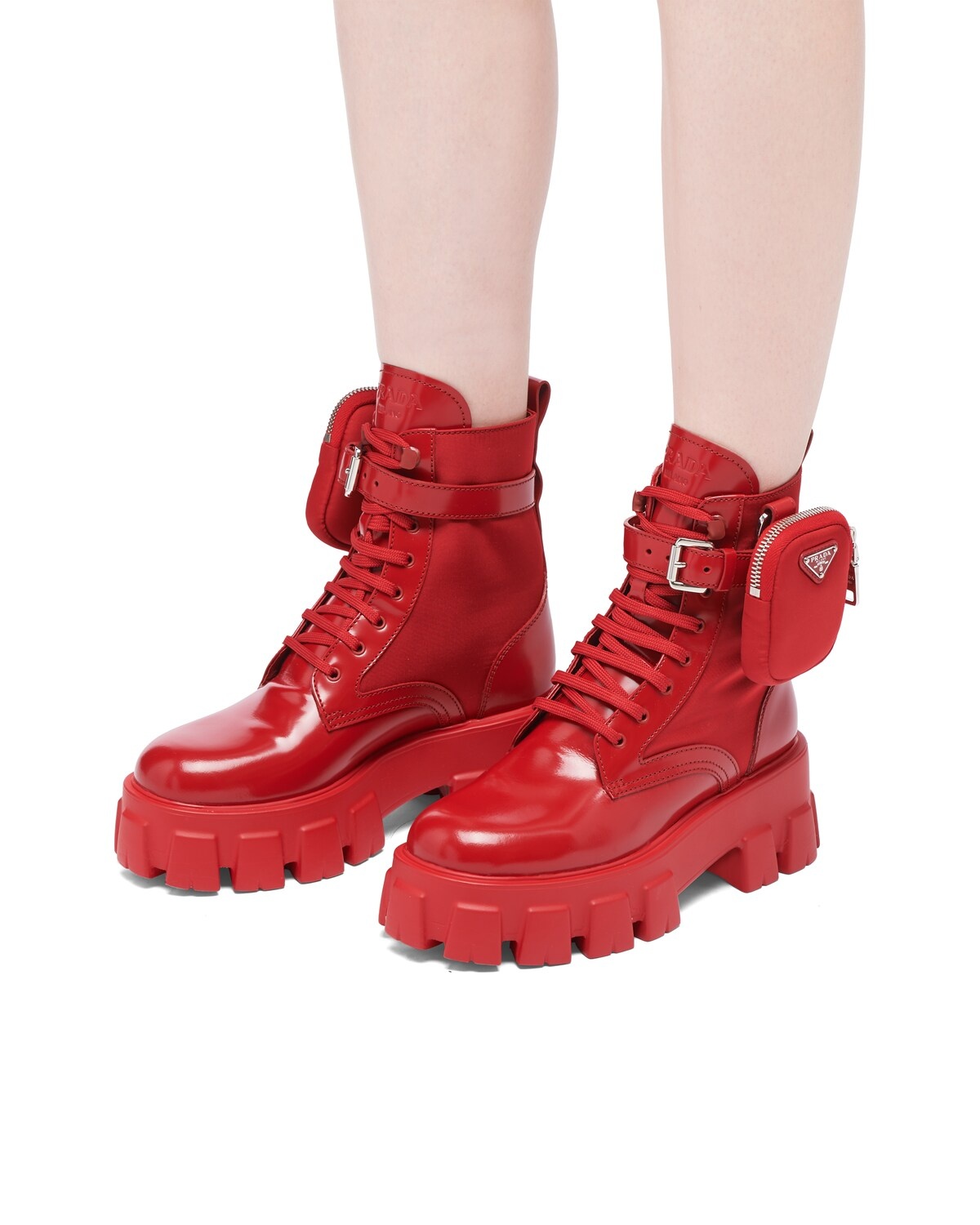 Monolith leather and nylon fabric combat boots - 5