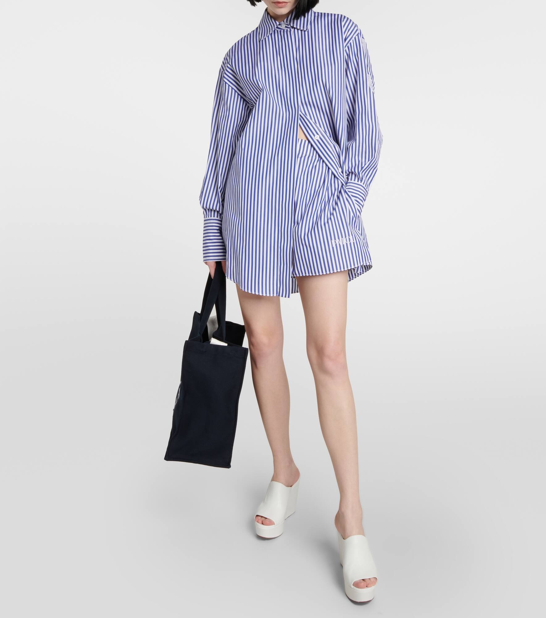 Striped cotton poplin shirt - 2