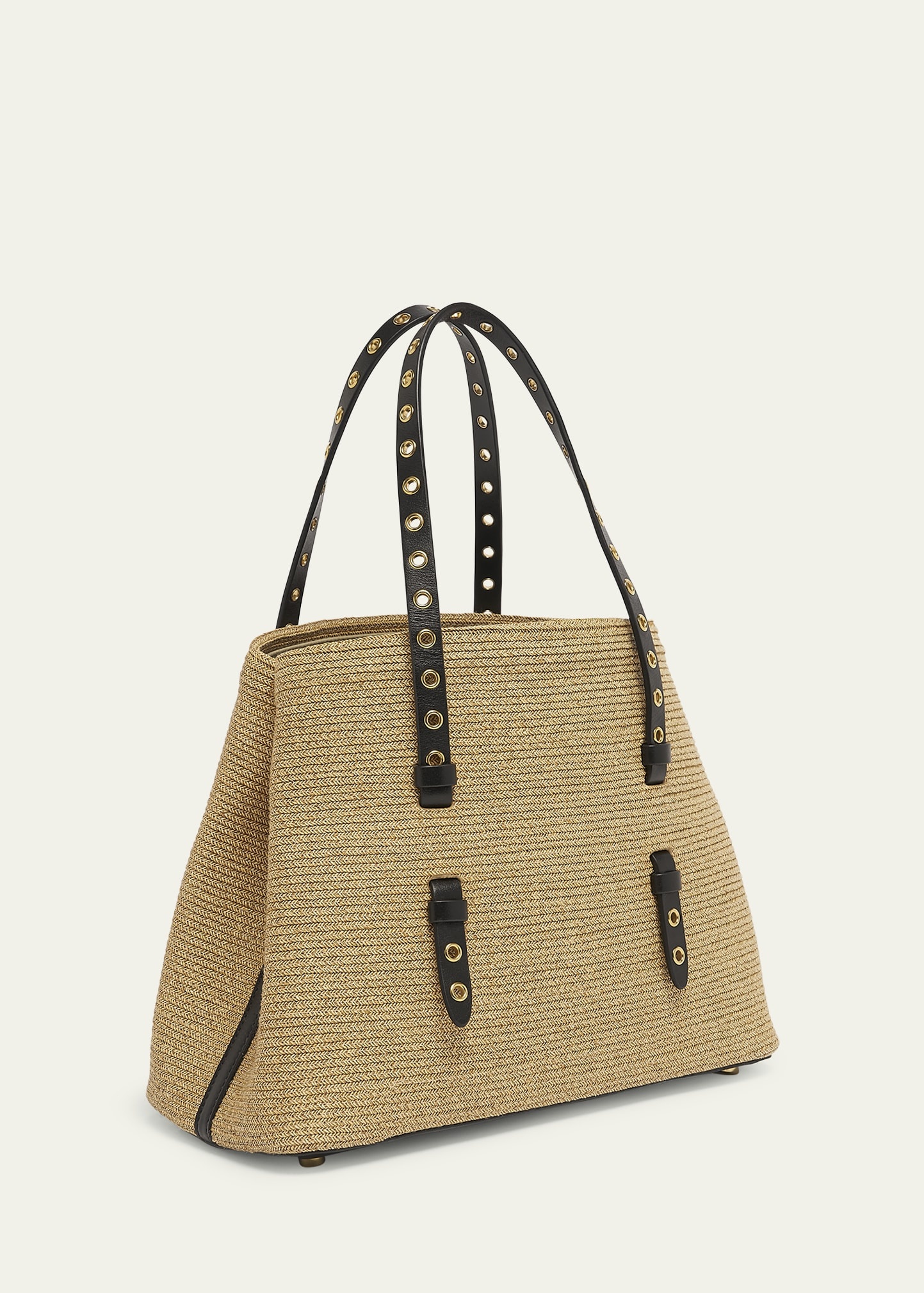 Mina 25 Shoulder Bag in Paper Straw and Leather - 3