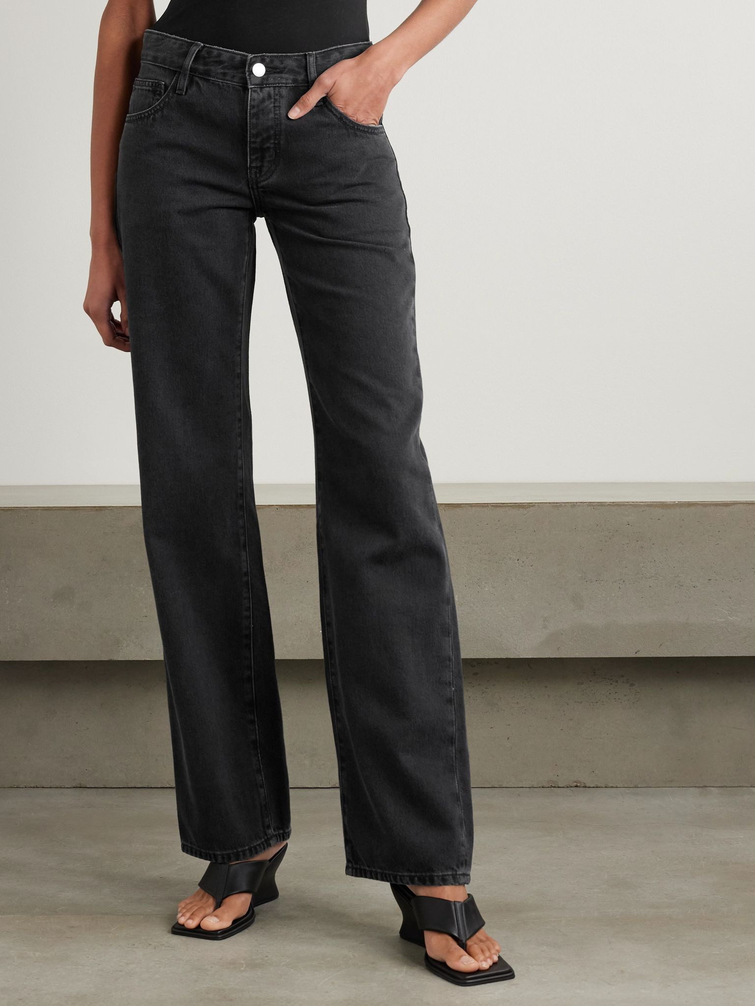 90s low-rise straight-leg organic jeans Black - 3