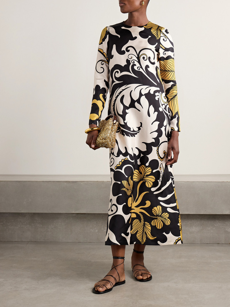 La DoubleJ Swing Printed Silk-twill Midi Dress outlook
