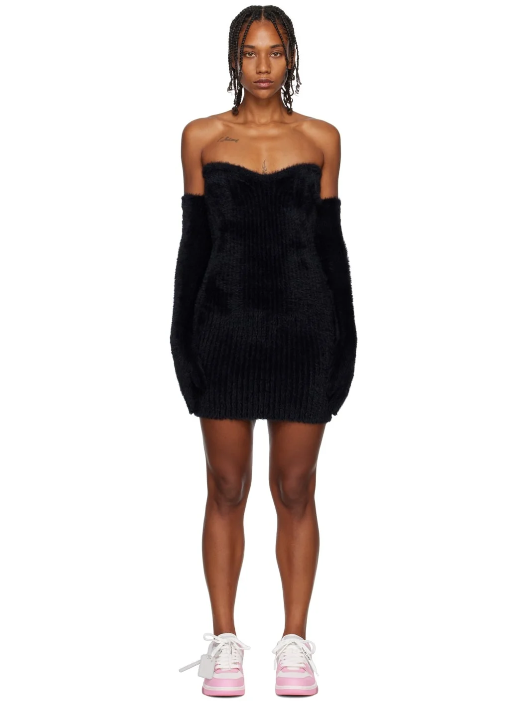 Black Gloves Minidress - 1