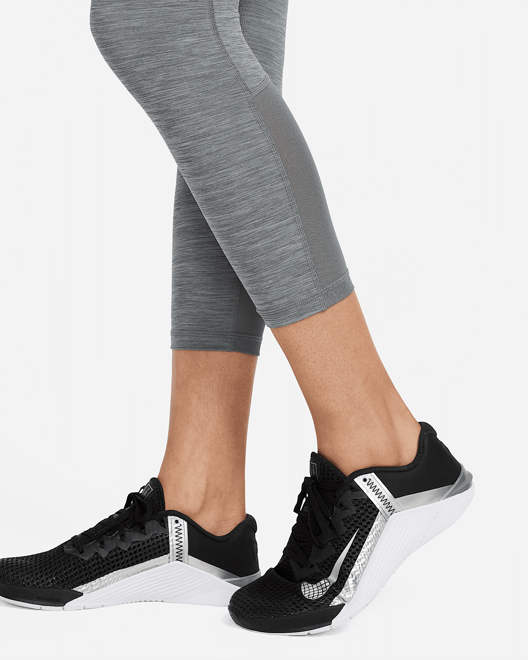 Nike Pro Women's Mid-Rise Crop Mesh Panel Leggings - 6