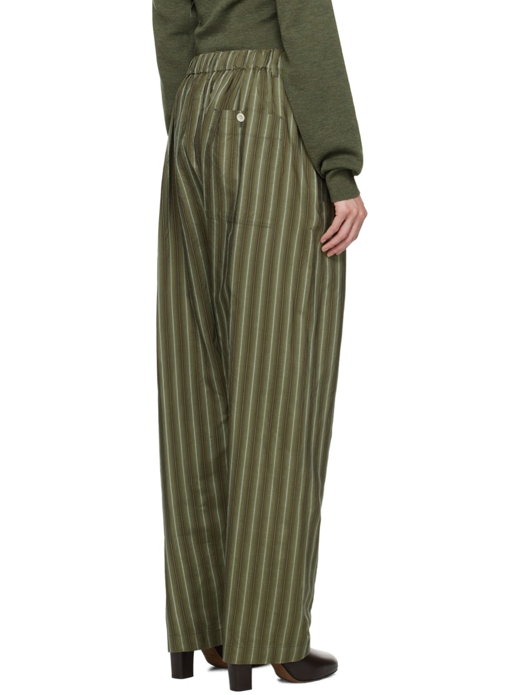 Green Relaxed Lounge Pants - 3