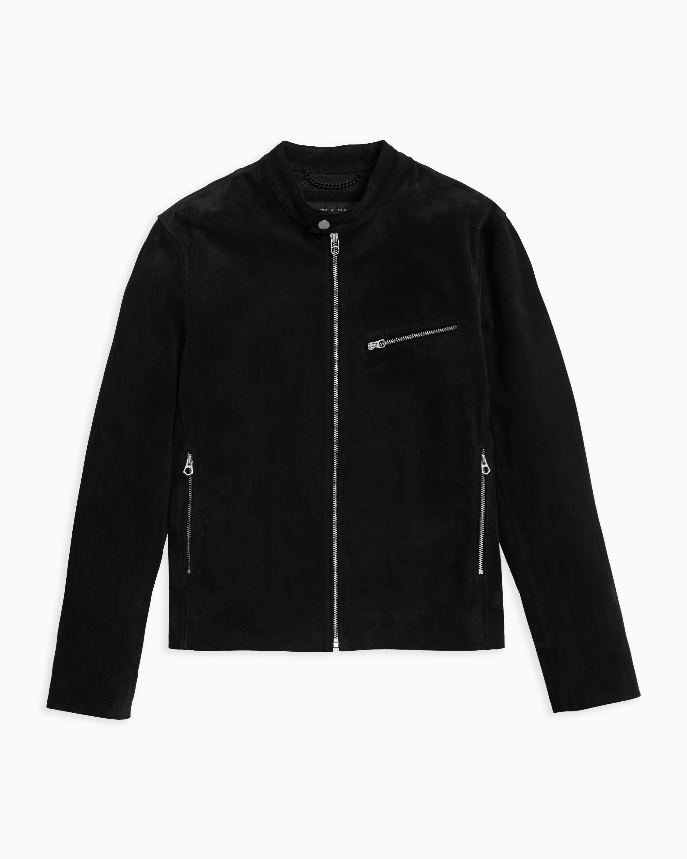 Suede Cafe Racer Jacket
Classic Fit Jacket - 1