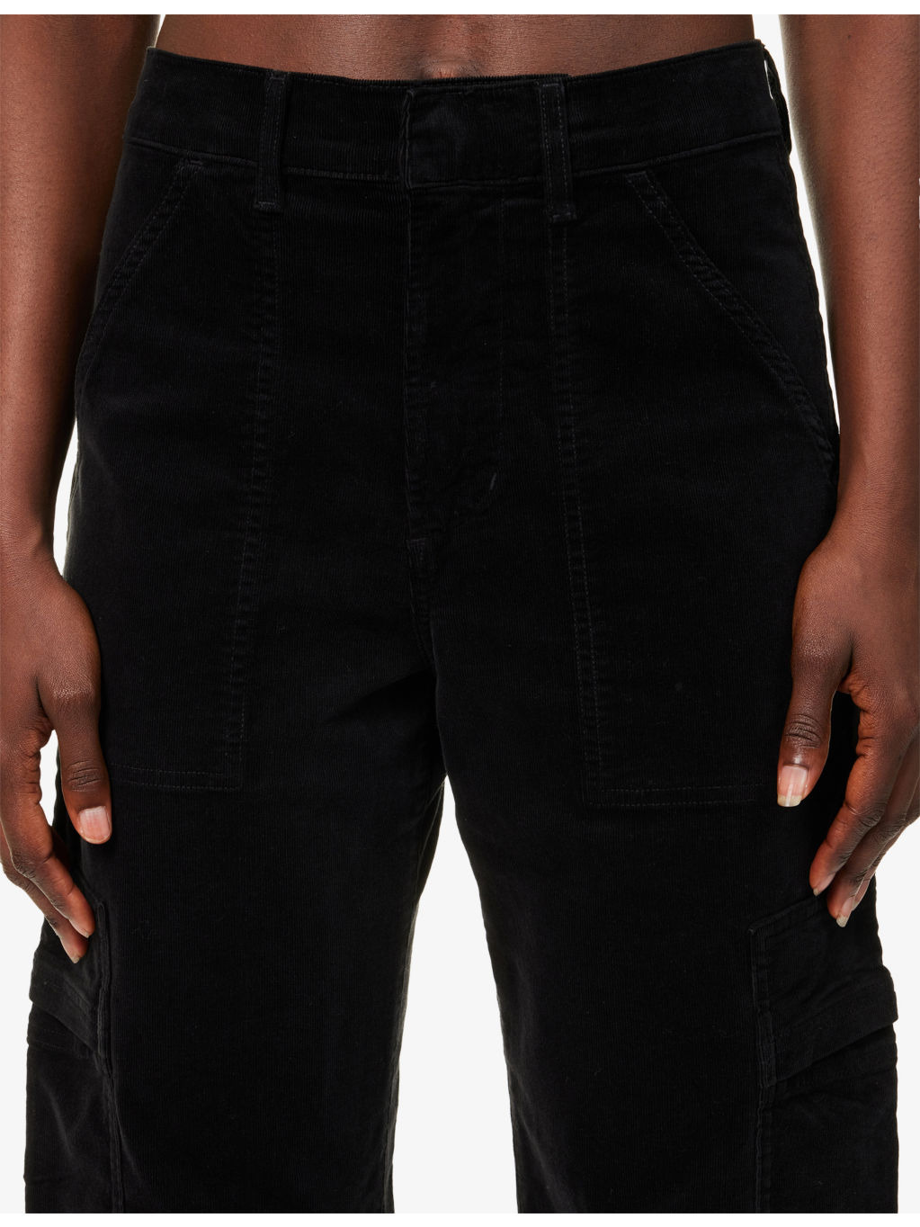 Marcelle Low Slung Cotton-Velvet Cargo Trousers - 5
