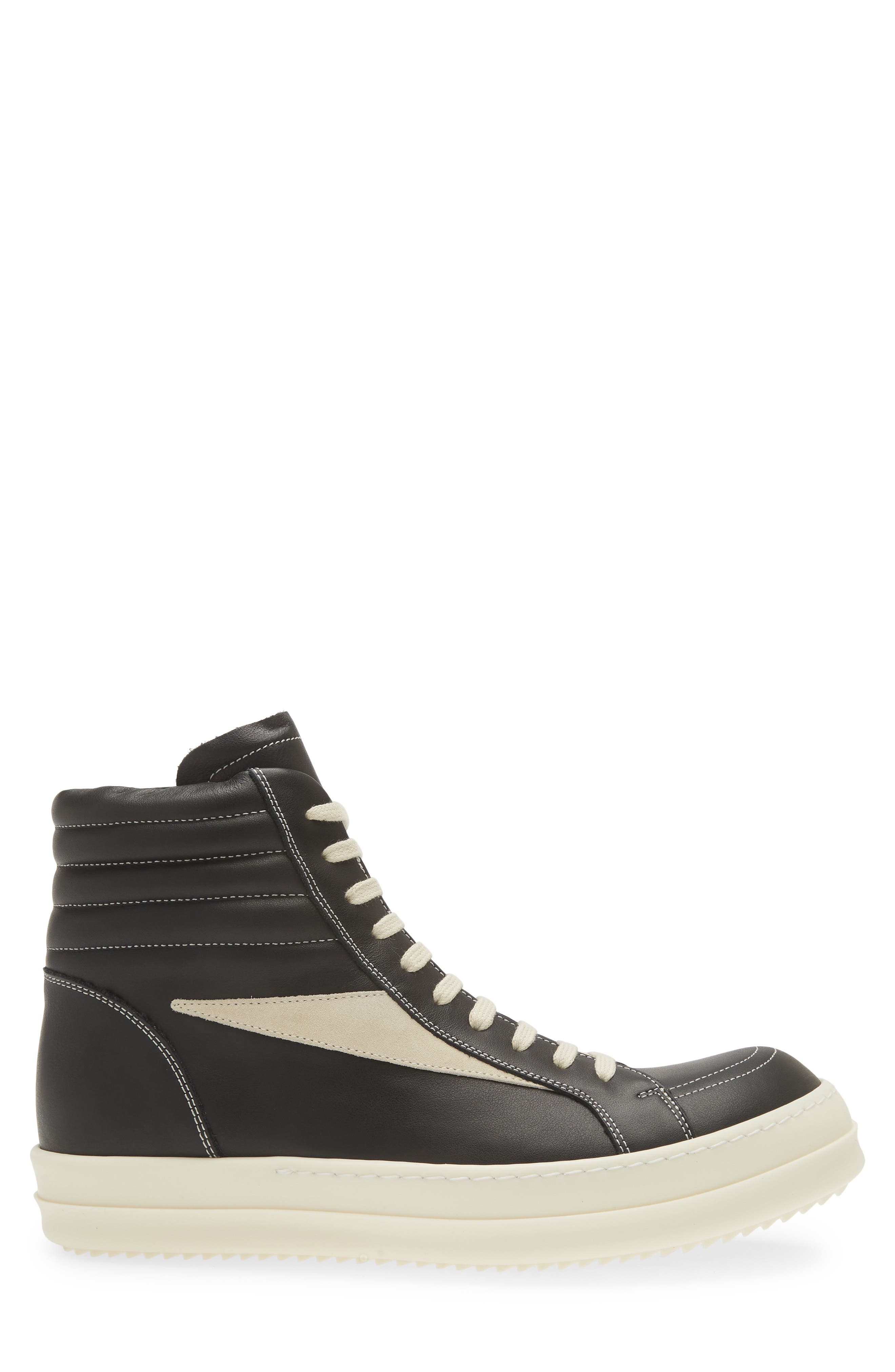 Rick Owens Porterville High Top Sneaker in Black/Milk/Milk at Nordstrom - 3