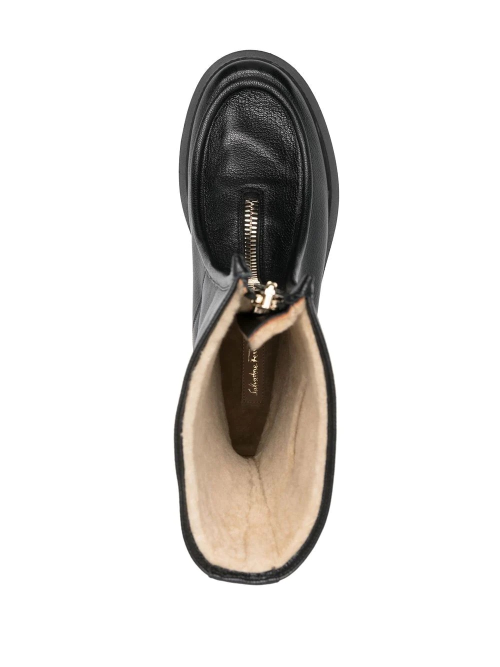 50mm zip-front leather boots - 4