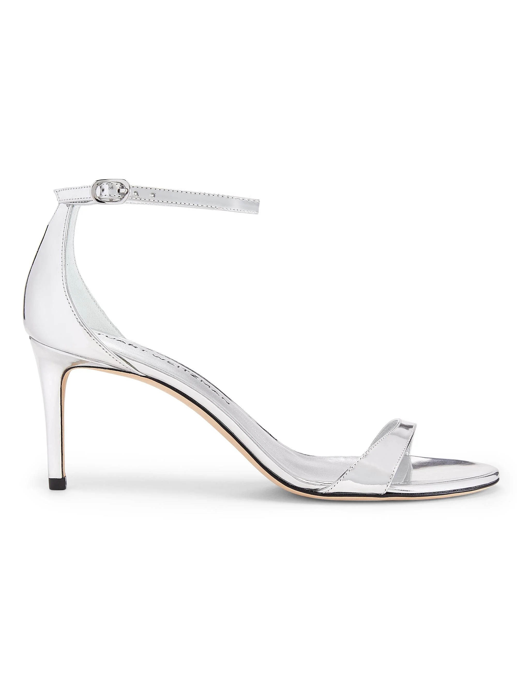Women's Nudist II 75MM Leather Sandals - Silver - 1