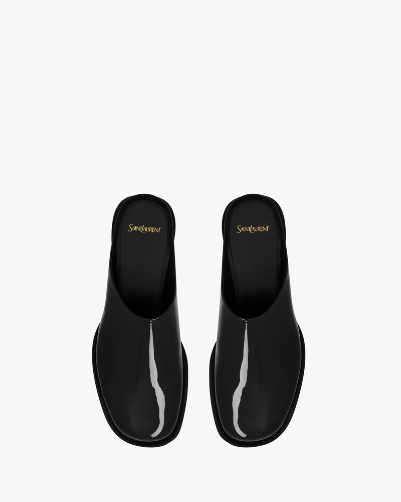 SAINT LAURENT ANGUS MULES IN PATENT LEATHER outlook