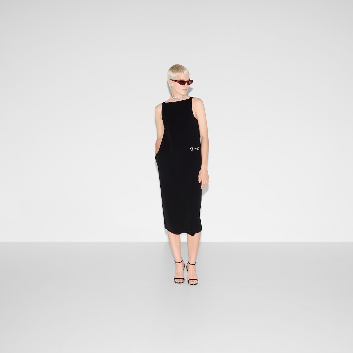 Heavy viscose sable Horsebit dress - 2