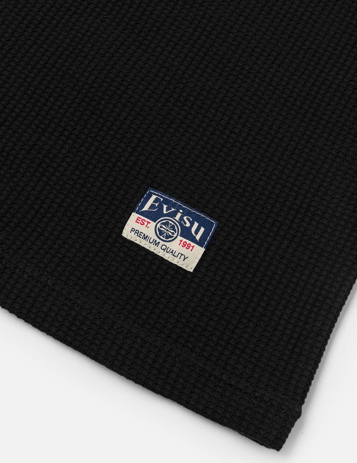Seagull and Logo Embroidery Oversized Short-Sleeve Waffle Sweatshirt - 8