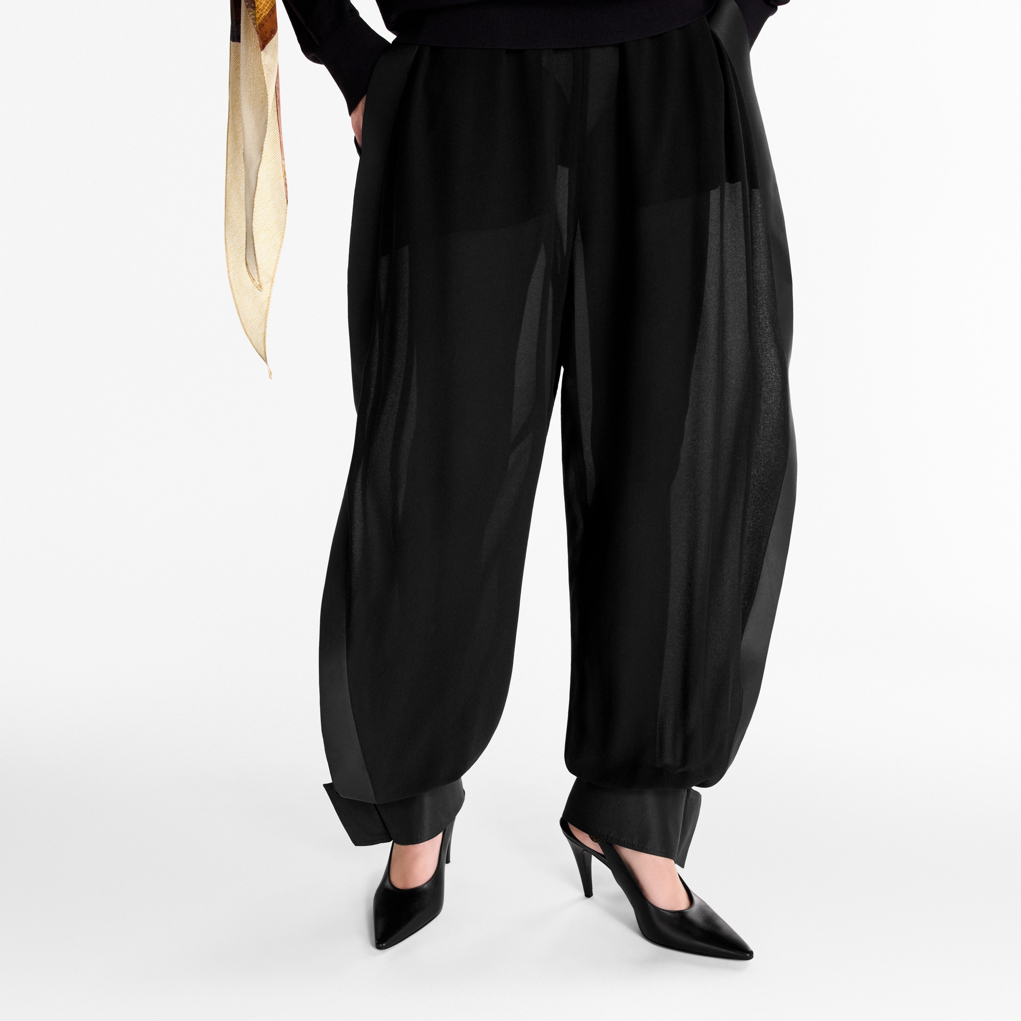 Sheer Silk Balloon Pants - 2