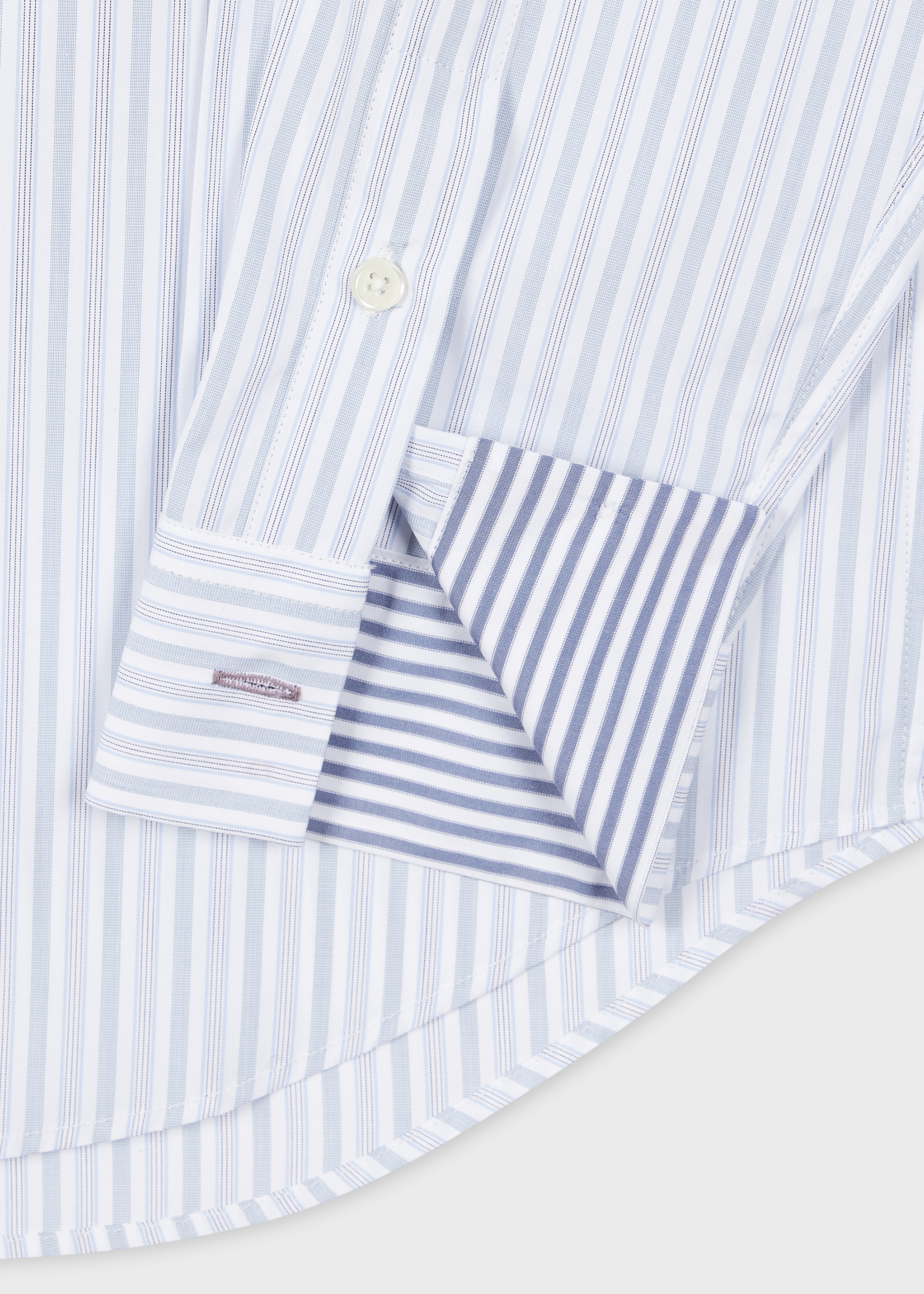 Classic-Fit Light Blue Mixed-Stripe Shirt - 2