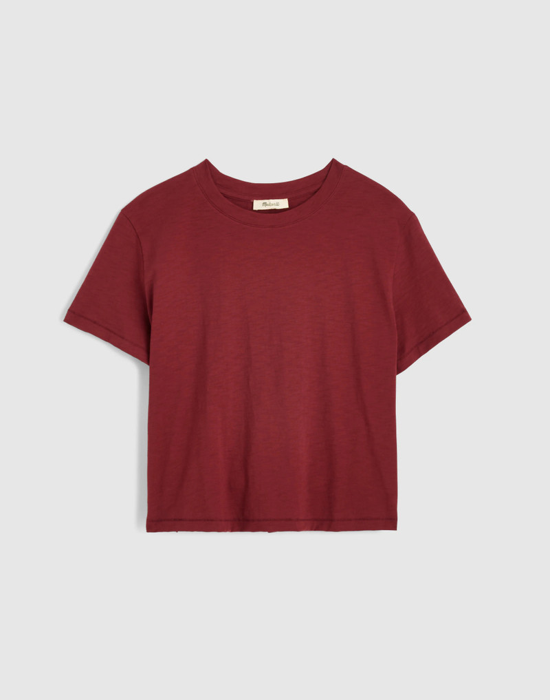The Easy Crop Crewneck Tee in Soft Slub 1