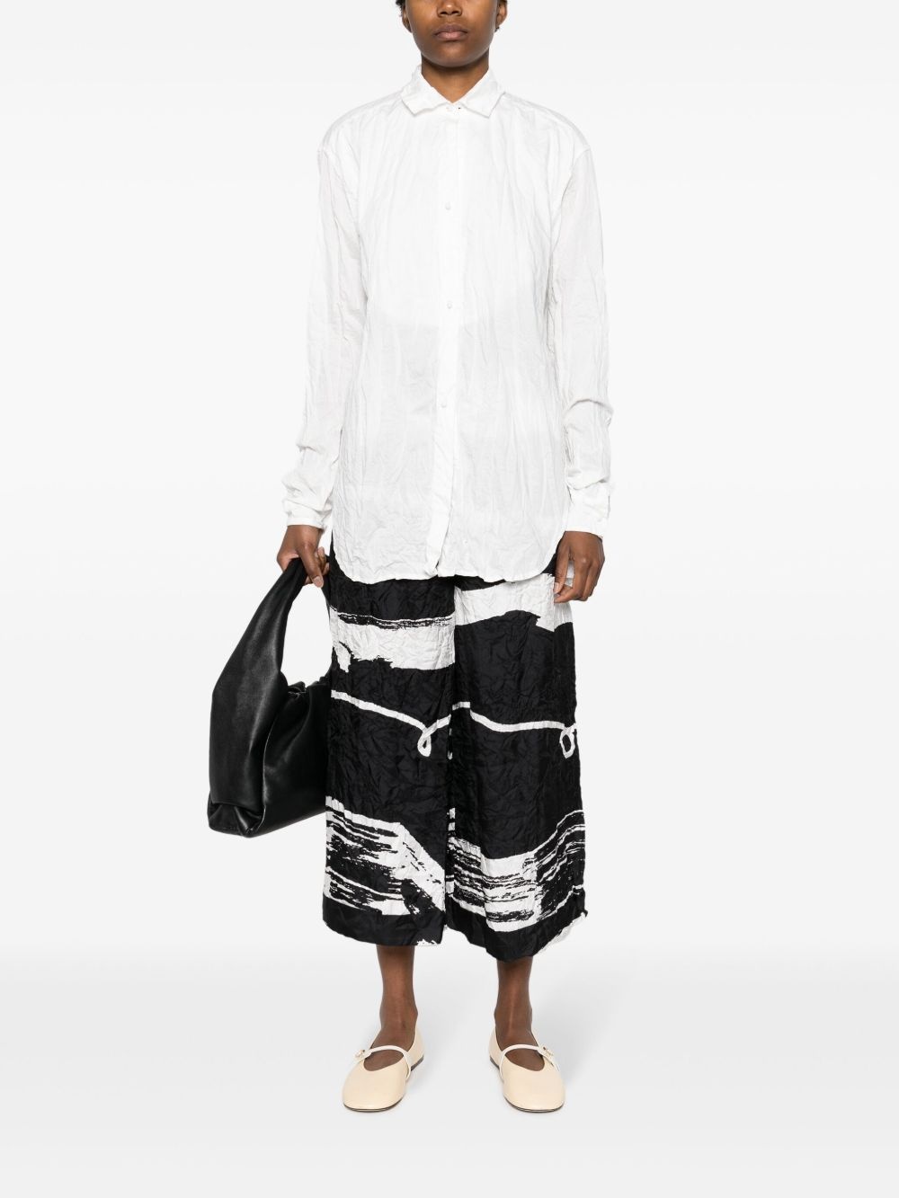 crinkled long-sleeve cotton shirt - 2